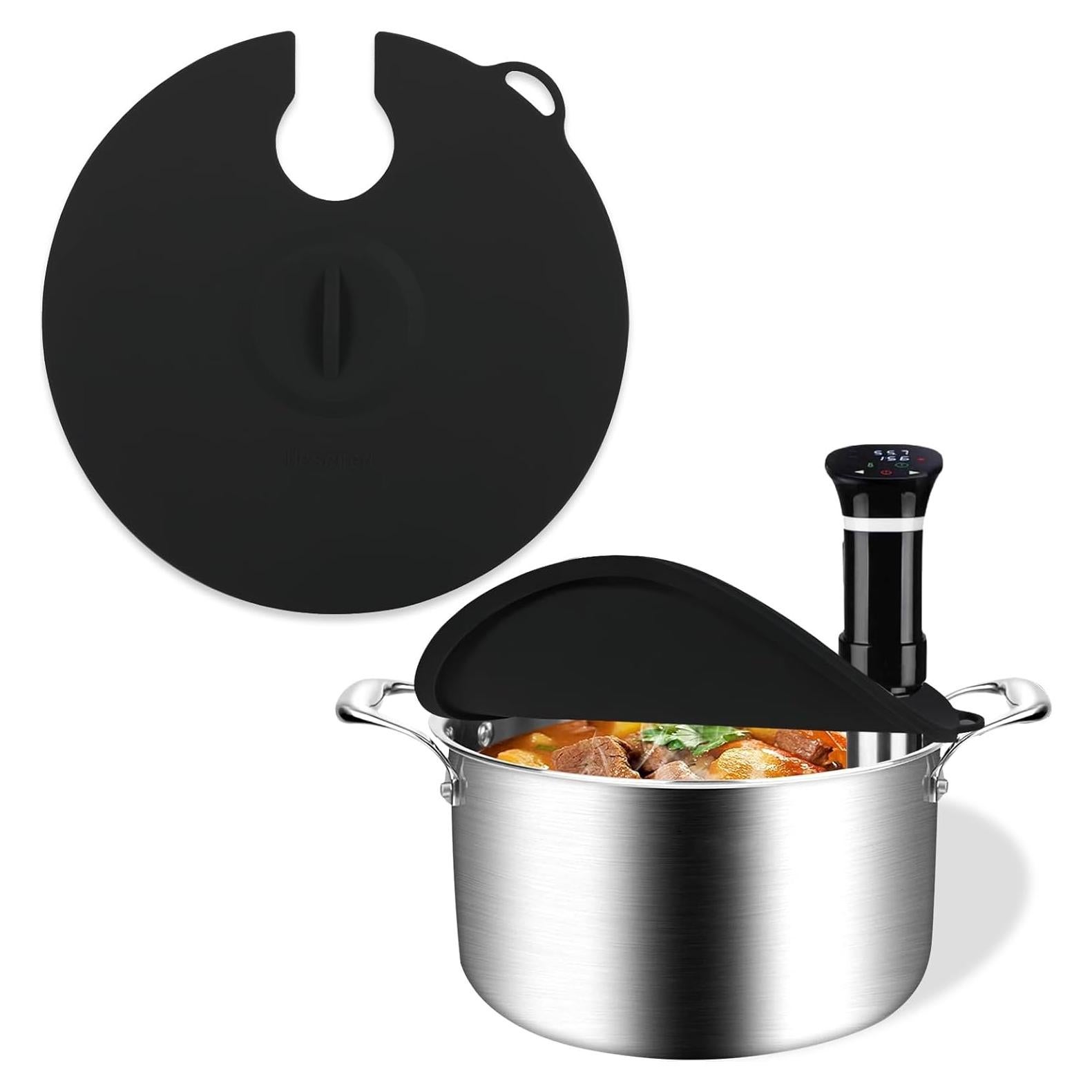 Tapa de Silicona Hescred para Cocción Sous Vide 30 cm Negra