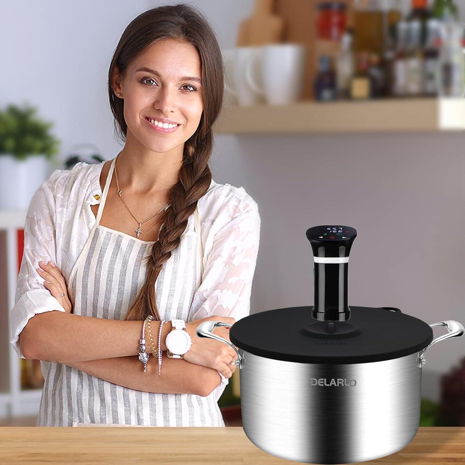 Tapa de Silicona Hescred para Cocción Sous Vide 30 cm Negra