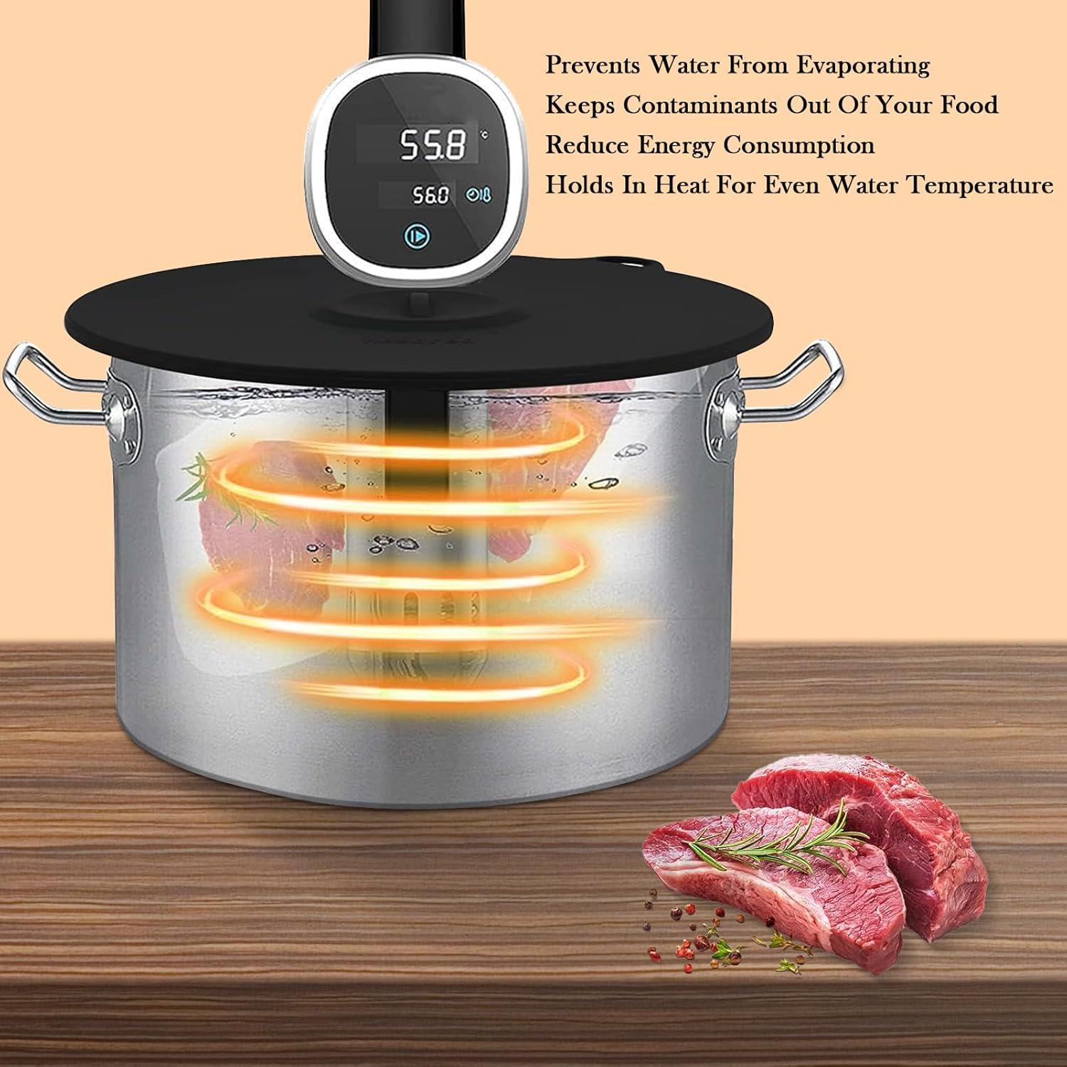 Tapa de Silicona Hescred para Cocción Sous Vide 30 cm Negra