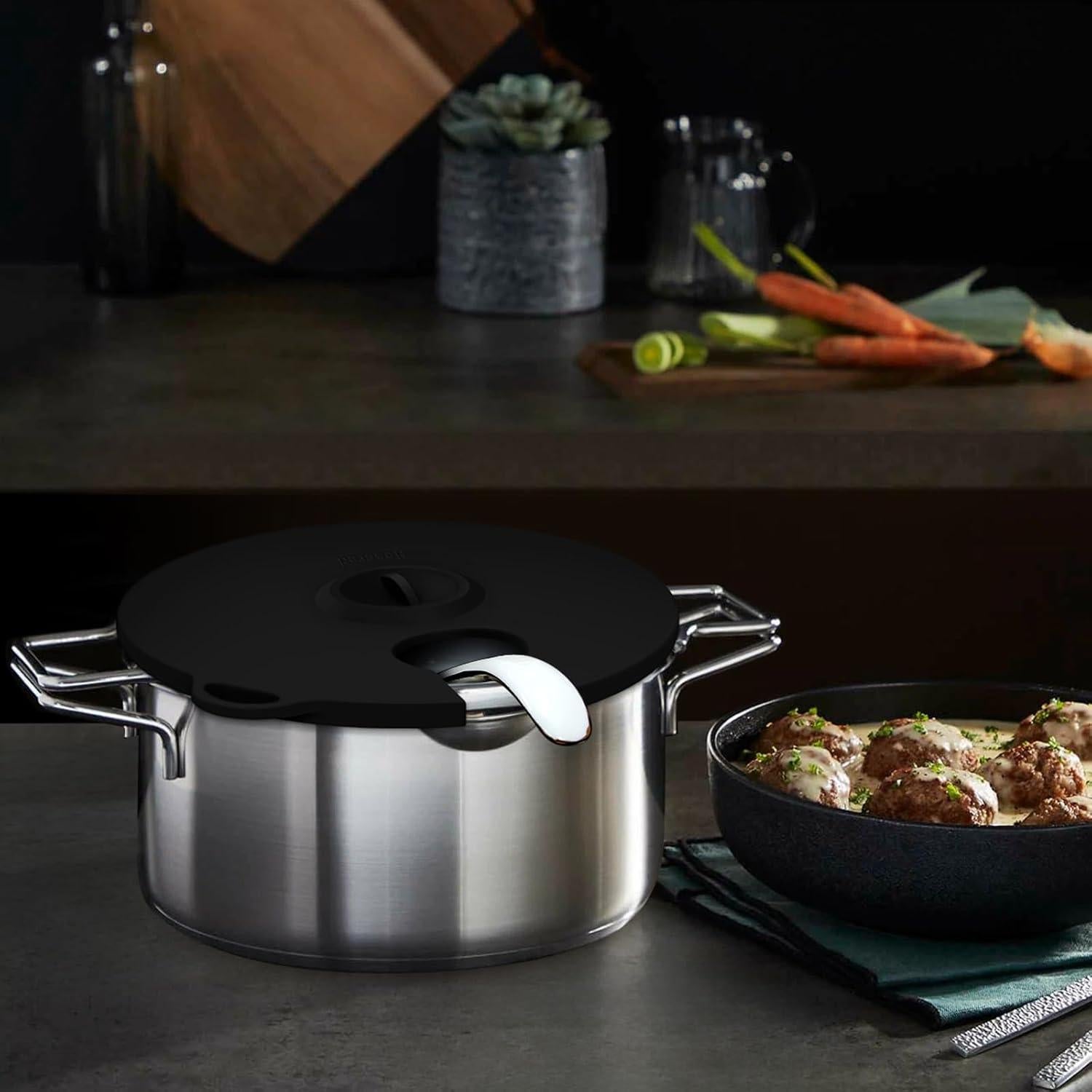 Tapa de Silicona Hescred para Cocción Sous Vide 30 cm Negra