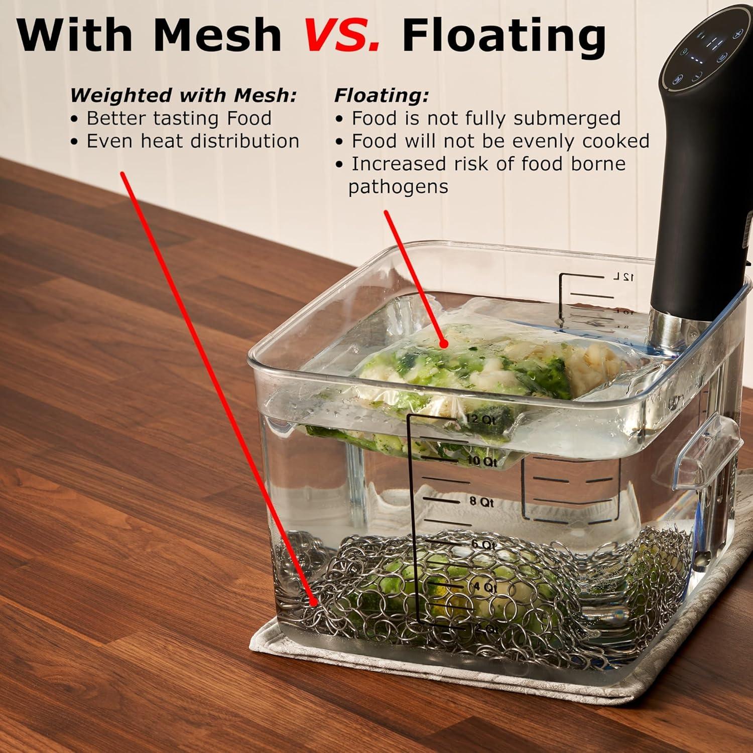 Pesas Sous Vide TopHat 0.54 kg Acero Inoxidable Clips