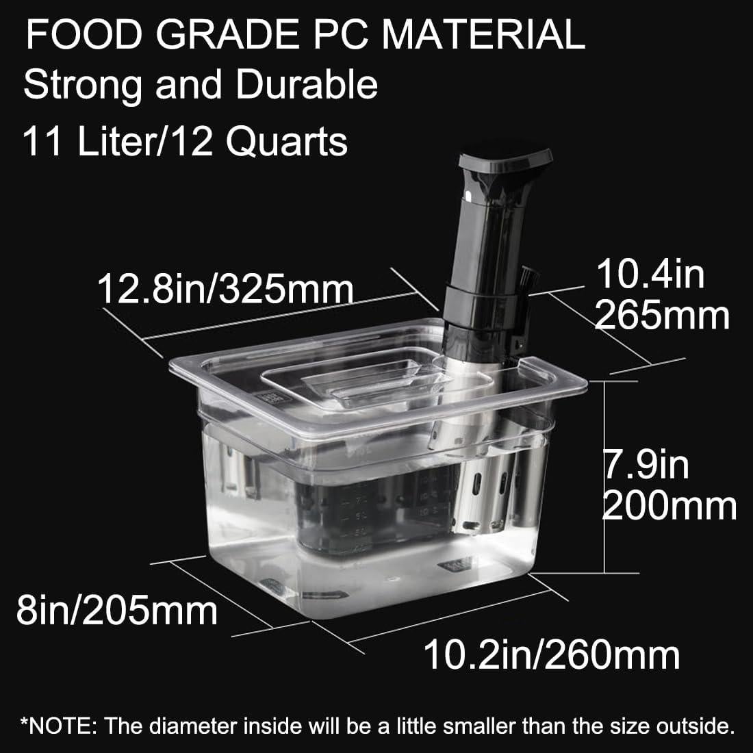 Contenedor Sous Vide SEAYIN 11 Litros Policarbonato Transparente