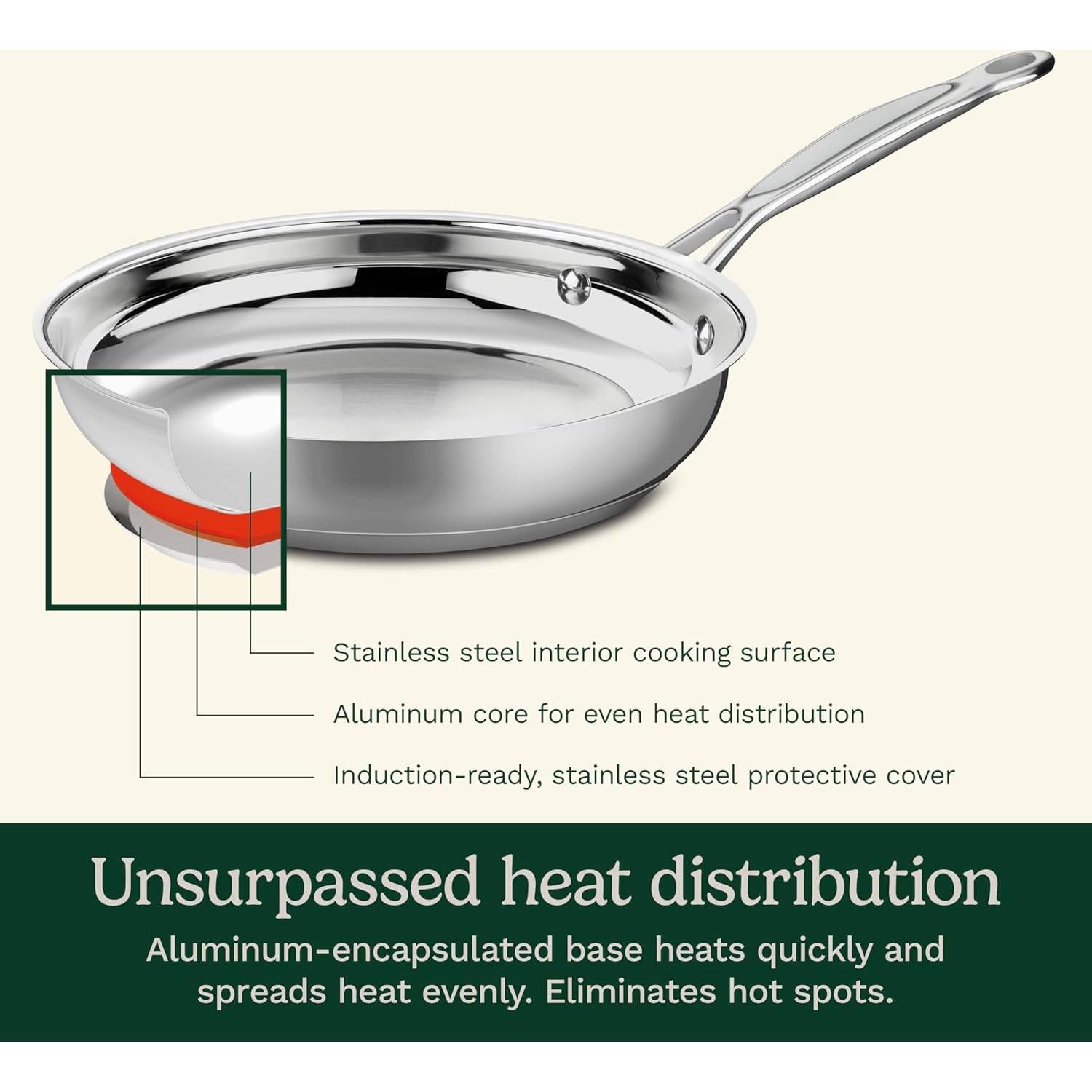 Sartén Cuisinart Clásica 10 Pulgadas Acero Inoxidable