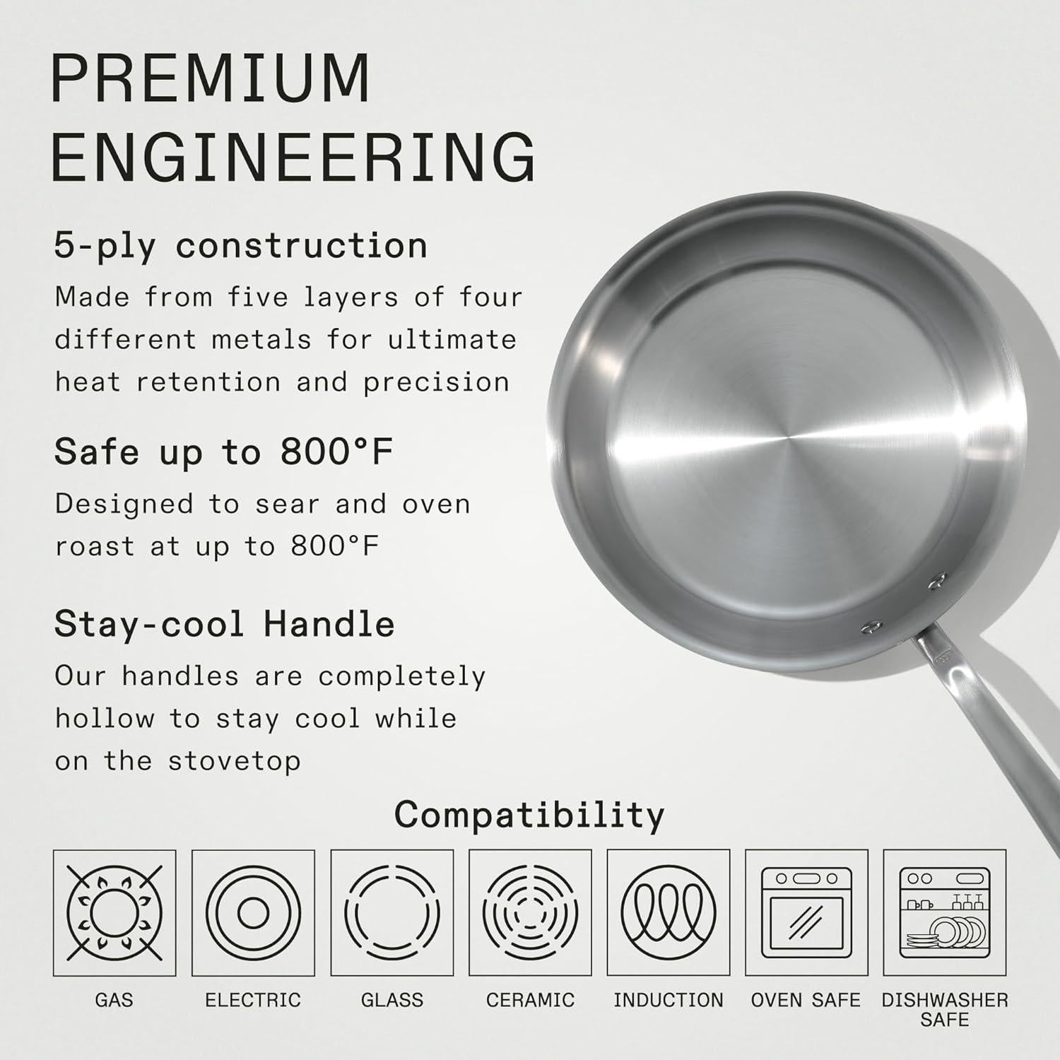 Sartén de Acero Inoxidable Made In 26.67 cm - Profesional Italia