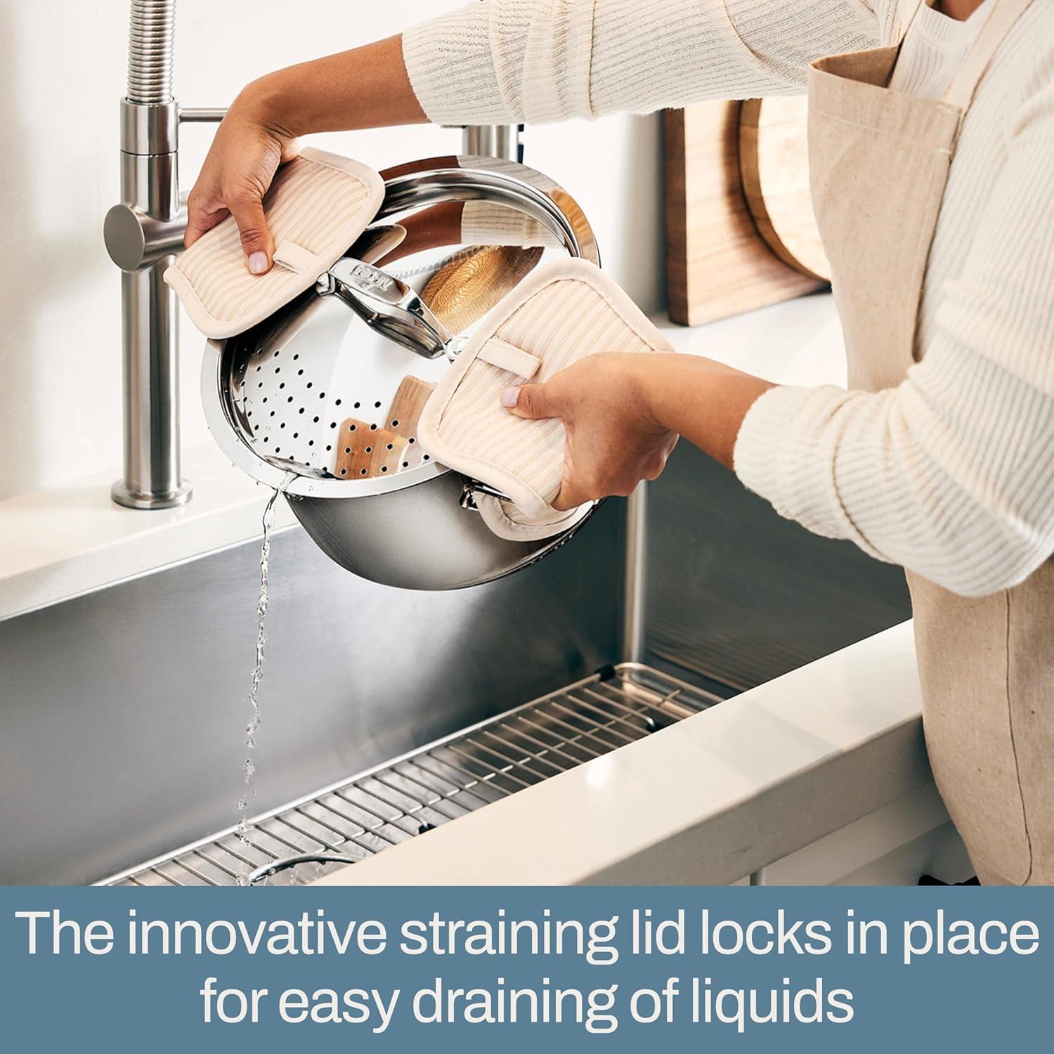 Multipot de Acero Inoxidable All-Clad 6 Litros con Tapa Coladora