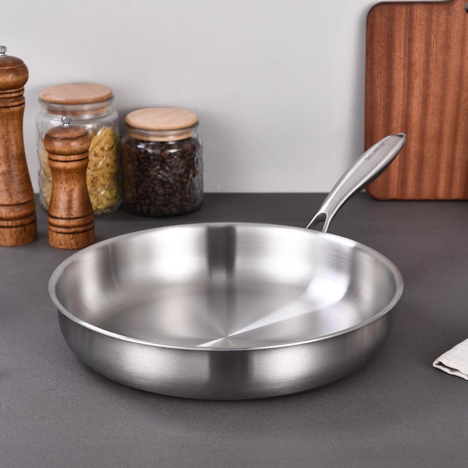 Juego de Sartenes de Acero Inoxidable DELARLO 20/25/30 cm