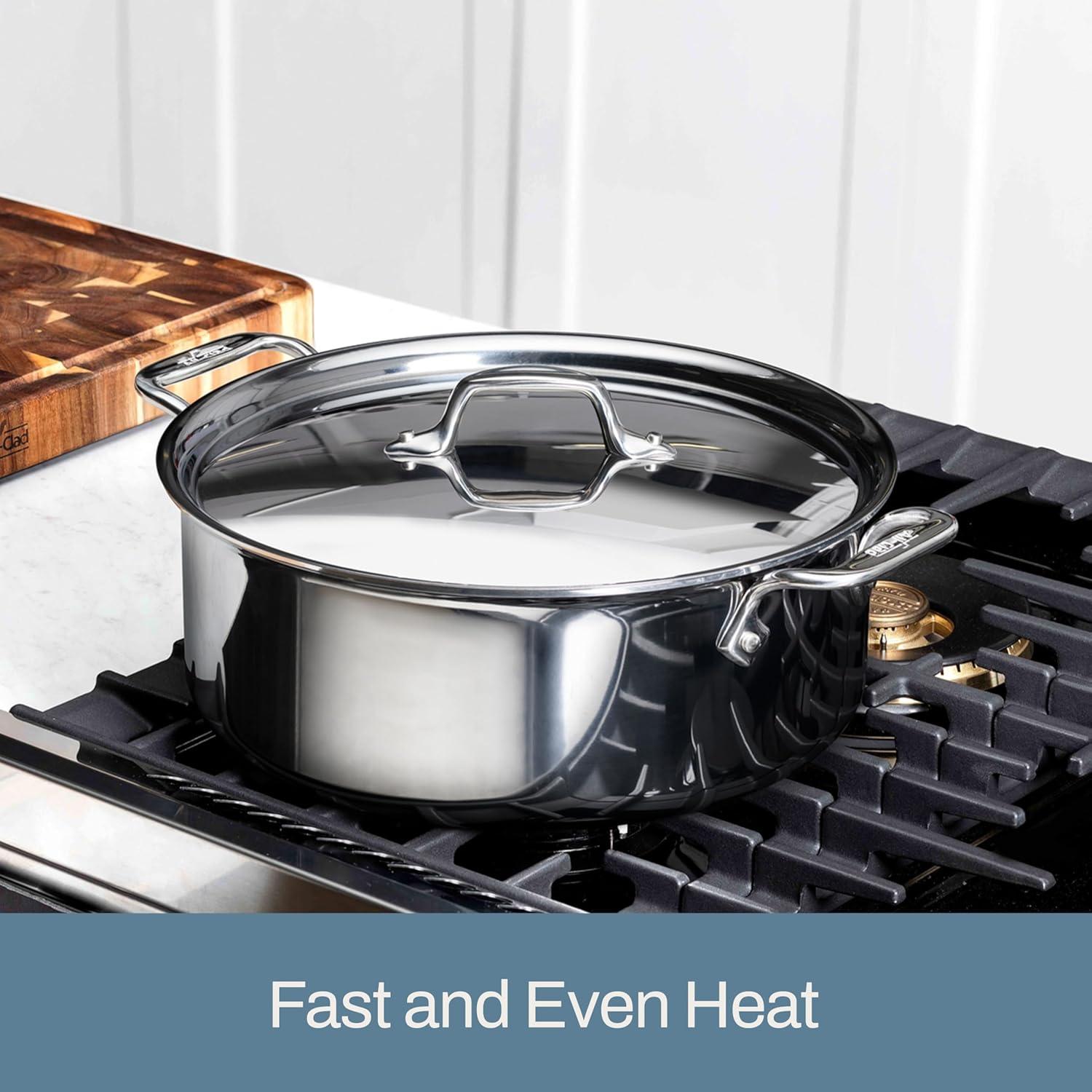 Olla de Acero Inoxidable All-Clad D3 6 Cuartos Apta Inducción