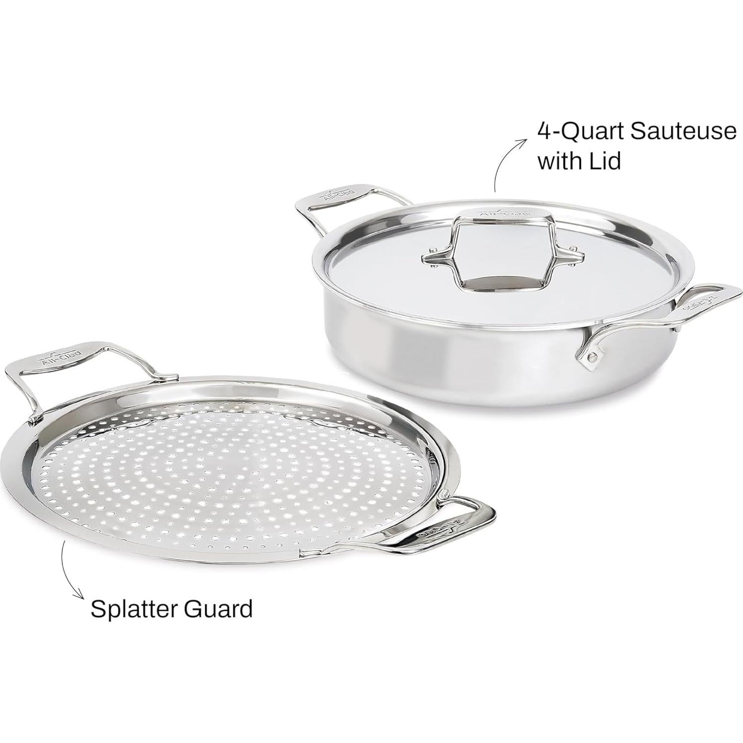 Sauteuse All-Clad D5 Acero Inoxidable 4 Cuartos con Protector