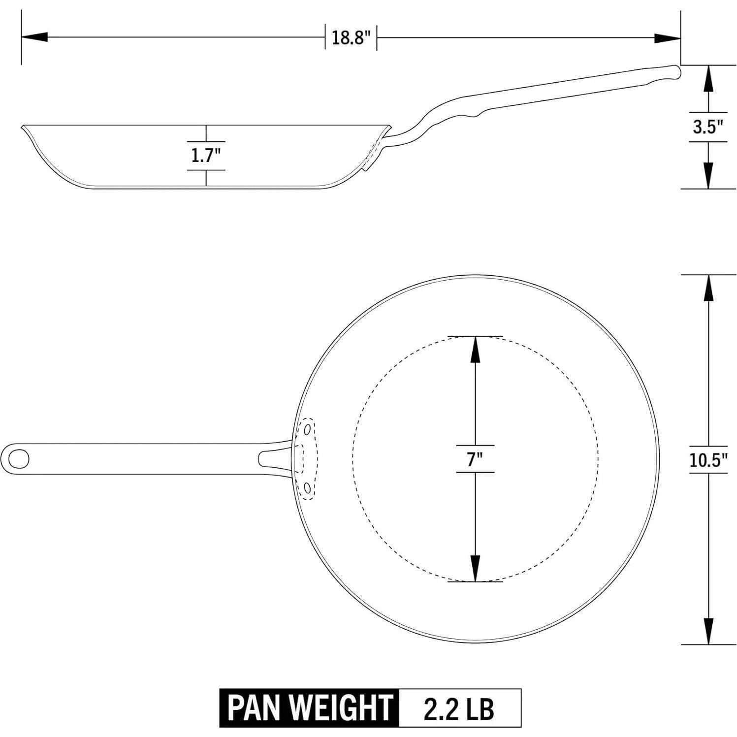 Sartén Heritage Steel 26.67 cm Acero Inoxidable Hecho en EE. UU.