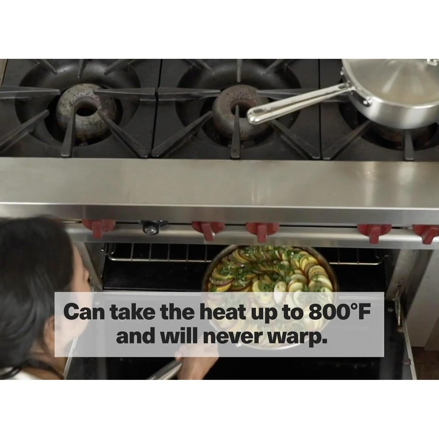 Sartén de Acero Inoxidable Misen 20.3 cm 5 Capas Apta Inducción