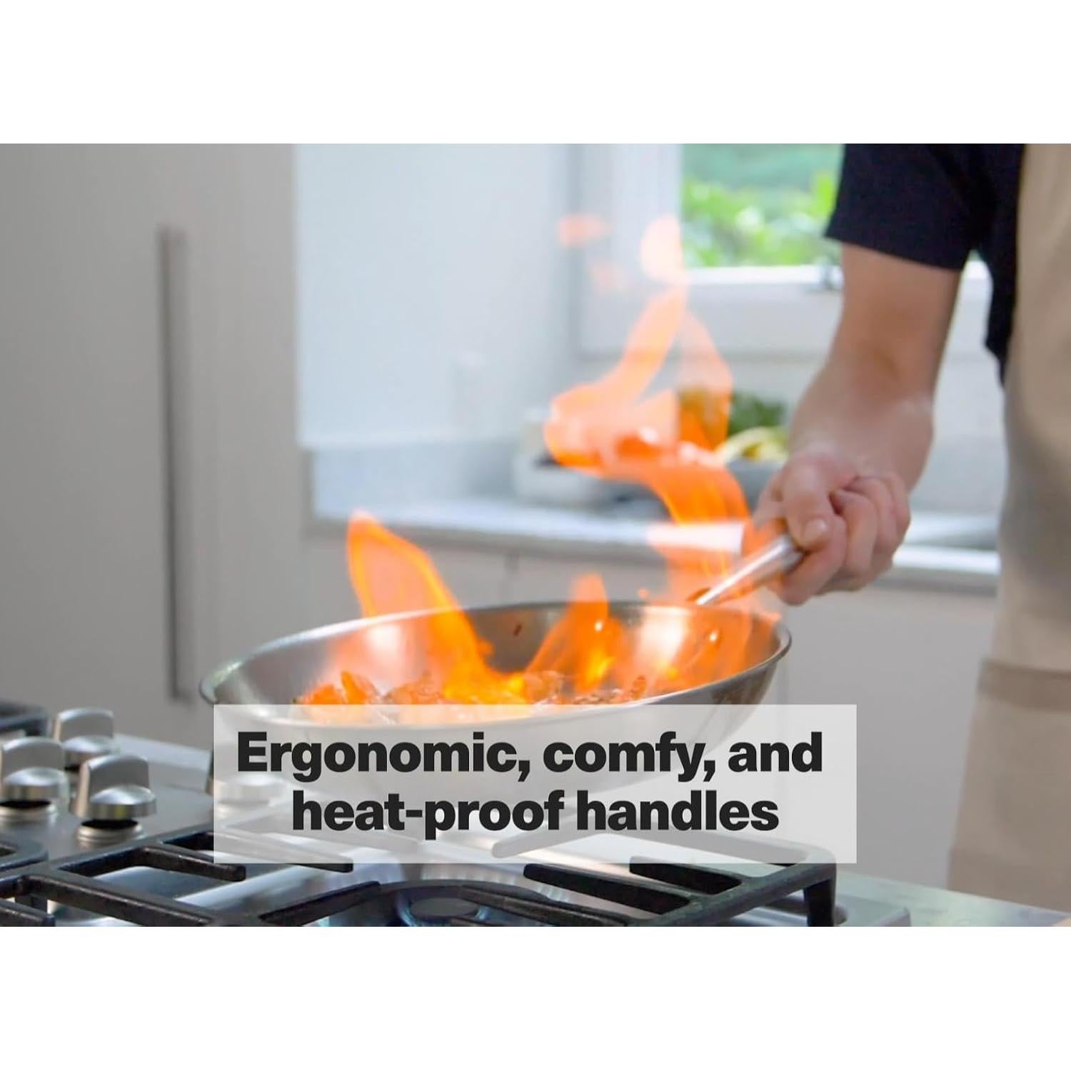 Sartén de Acero Inoxidable Misen 20.3 cm 5 Capas Apta Inducción