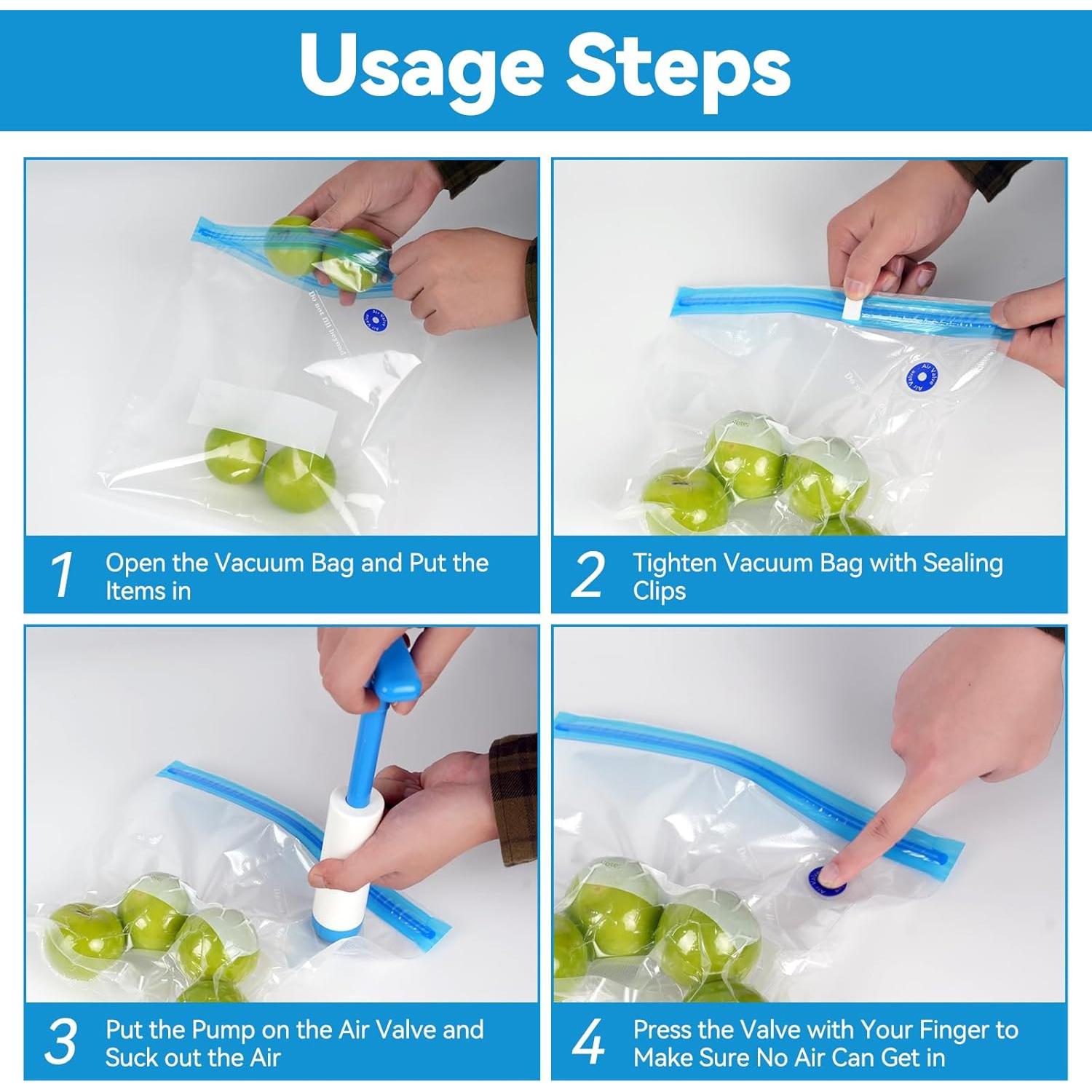 Bolsas Sous Vide Reutilizables O2frepak 15 Piezas con Bomba