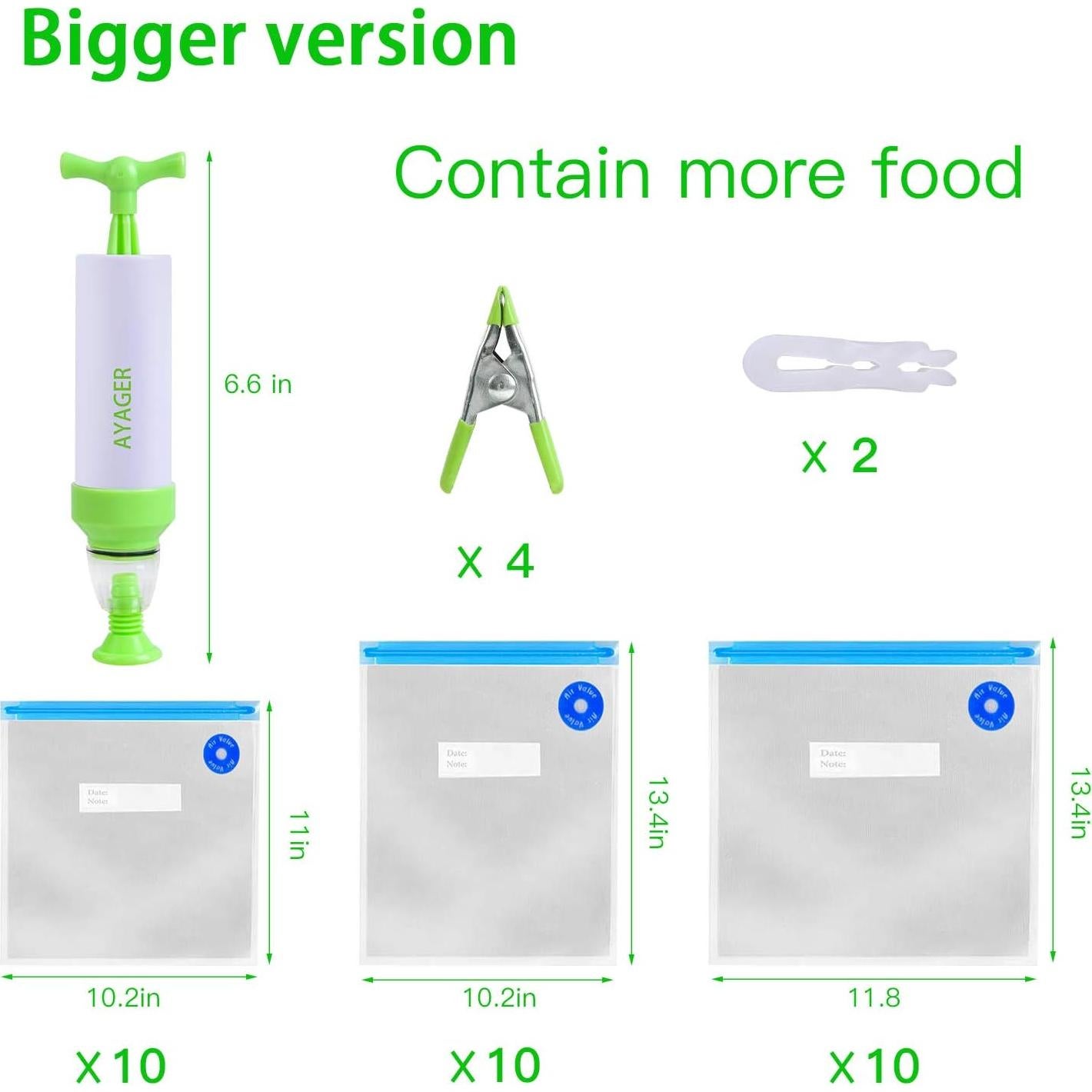 Bolsas Sous Vide Reutilizables AYAGER 30 Piezas 3 Tamaños