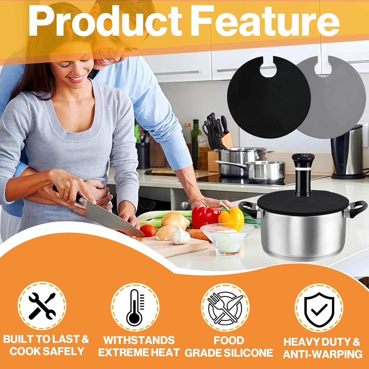 Tapa Sous Vide Foycow 2 Pcs Silicona 8.1 cm Redonda