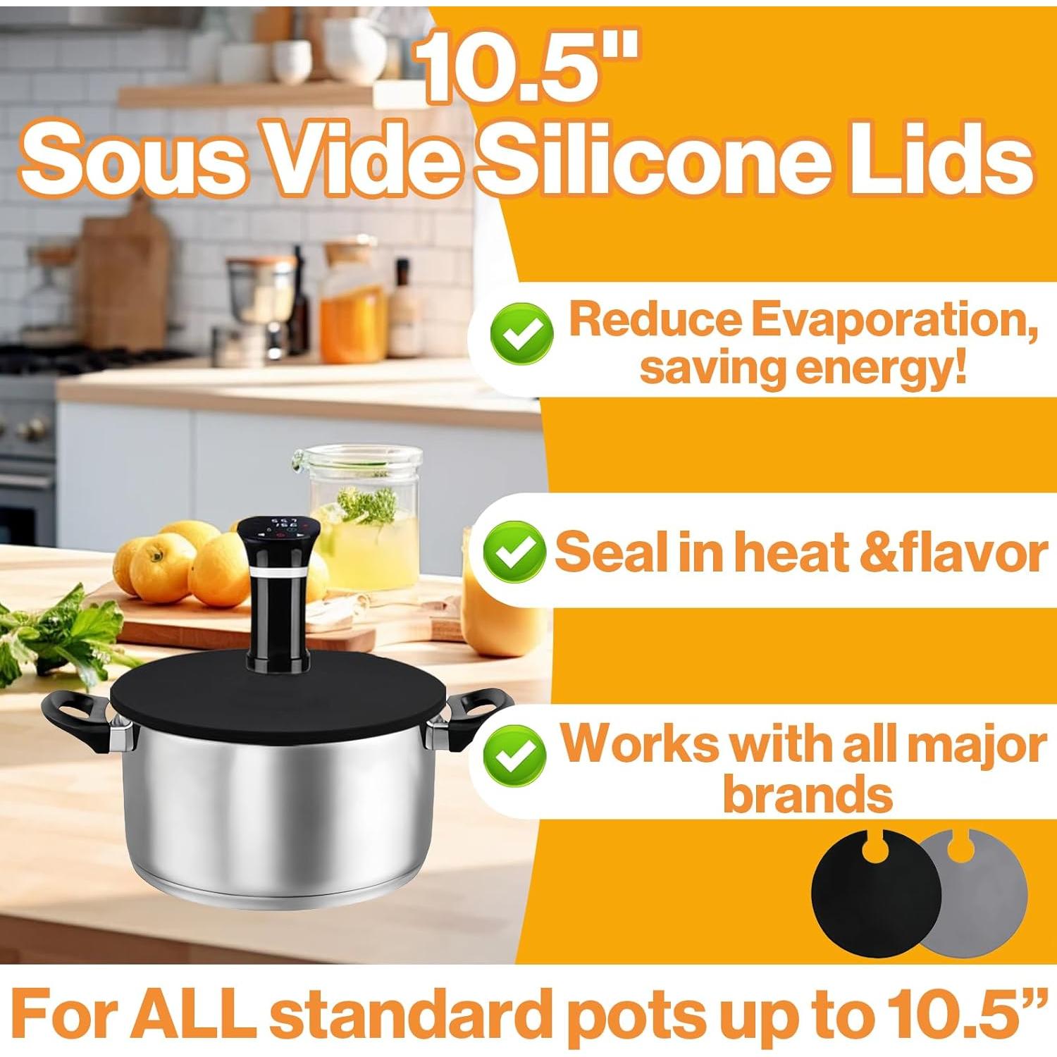 Tapa Sous Vide Foycow 2 Pcs Silicona 8.1 cm Redonda