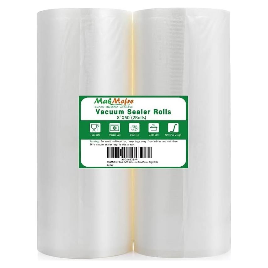 Bolsas de Sellado al Vacío MakMeFre 2 Paquete 20m Grado Comercial
