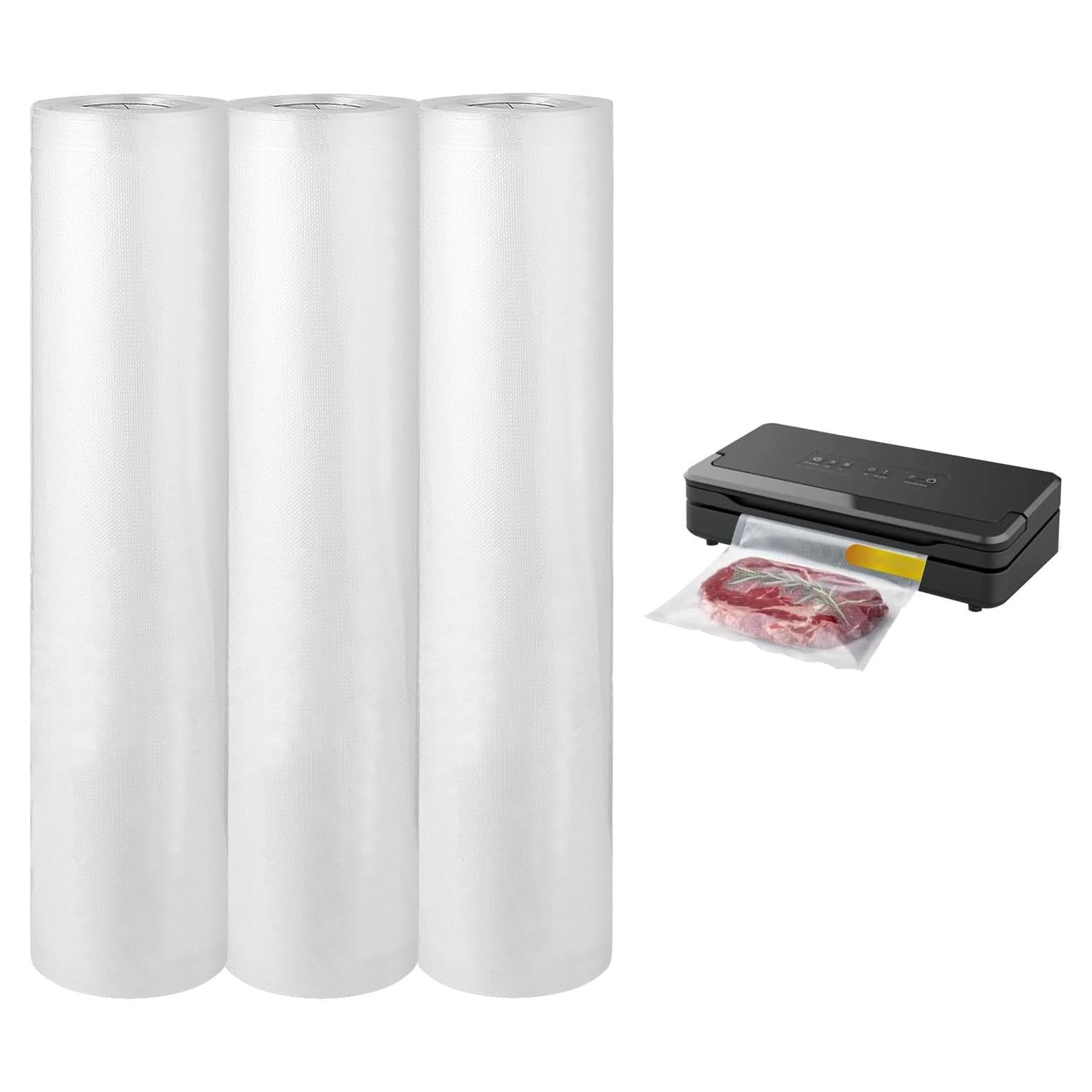 3 Rollos de Bolsas de Sellado al Vacío ZIZAISM 28 cm x 5 m