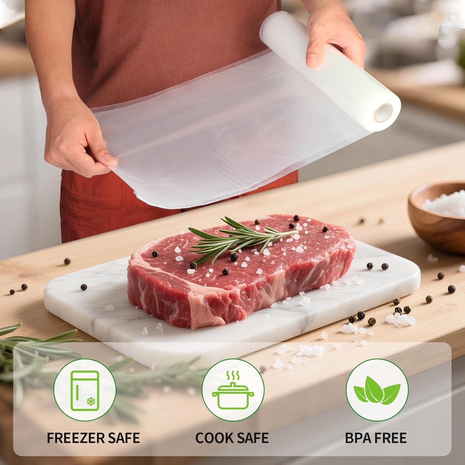 3 Rollos de Bolsas de Sellado al Vacío ZIZAISM 28 cm x 5 m