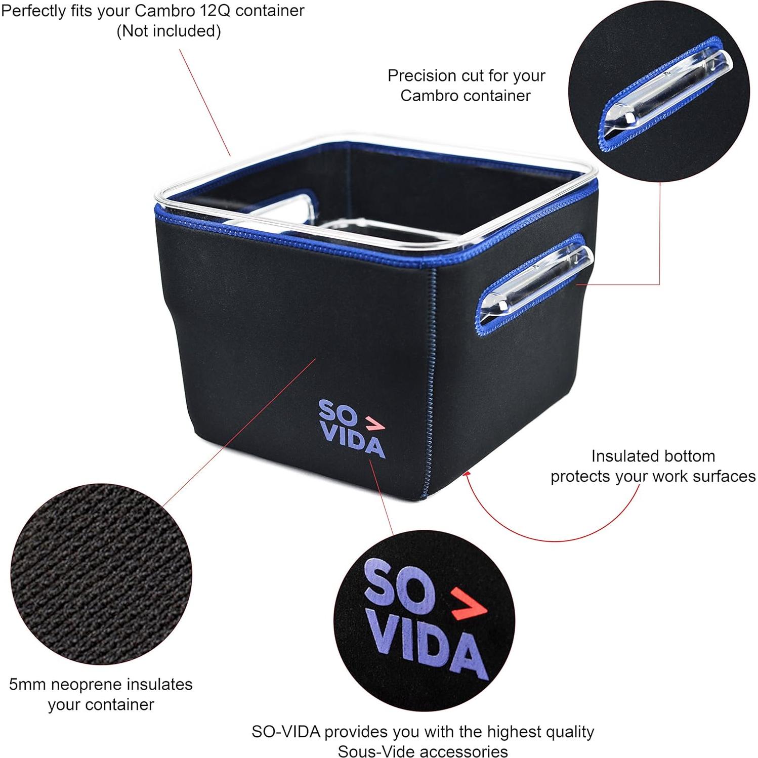 Manga Sous Vide SO-VIDA para Cambro 12 Cuartos - Aislamiento Neopreno