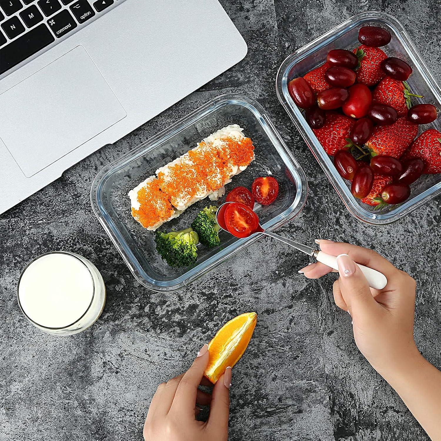 Set de Contenedores de Alimentos de Vidrio YEBODA 6 Piezas 650ml