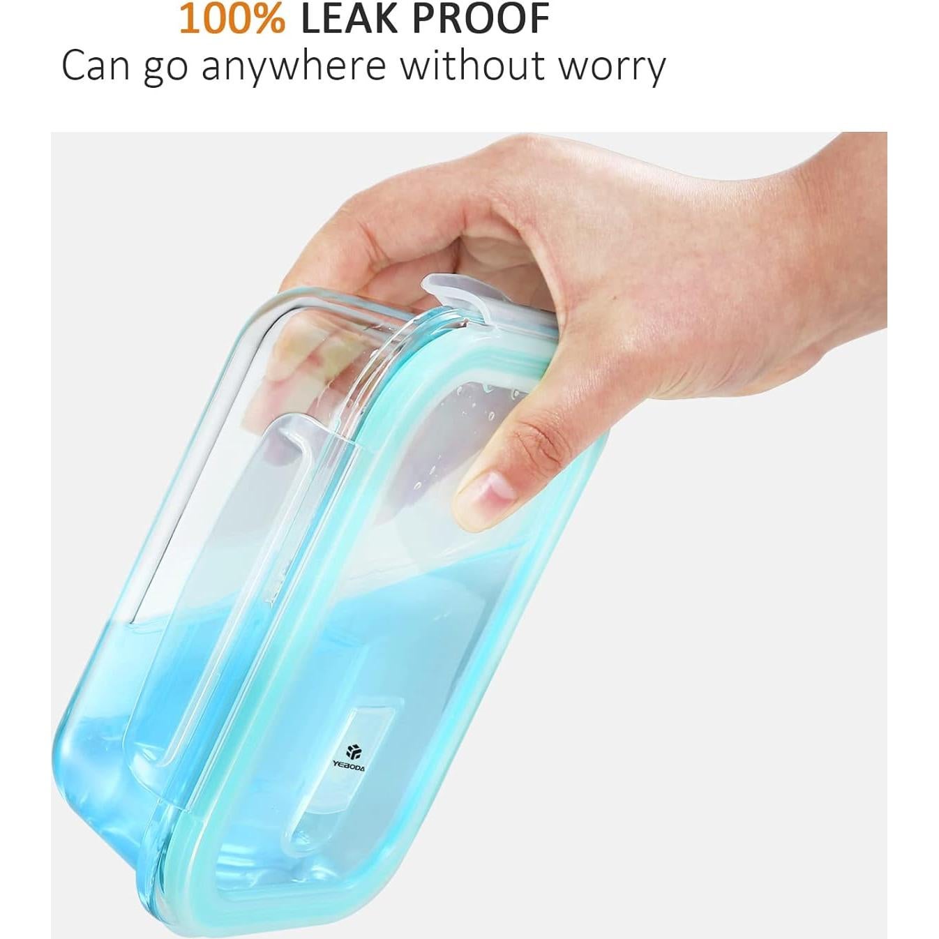 Set de Contenedores de Alimentos de Vidrio YEBODA 6 Piezas 650ml