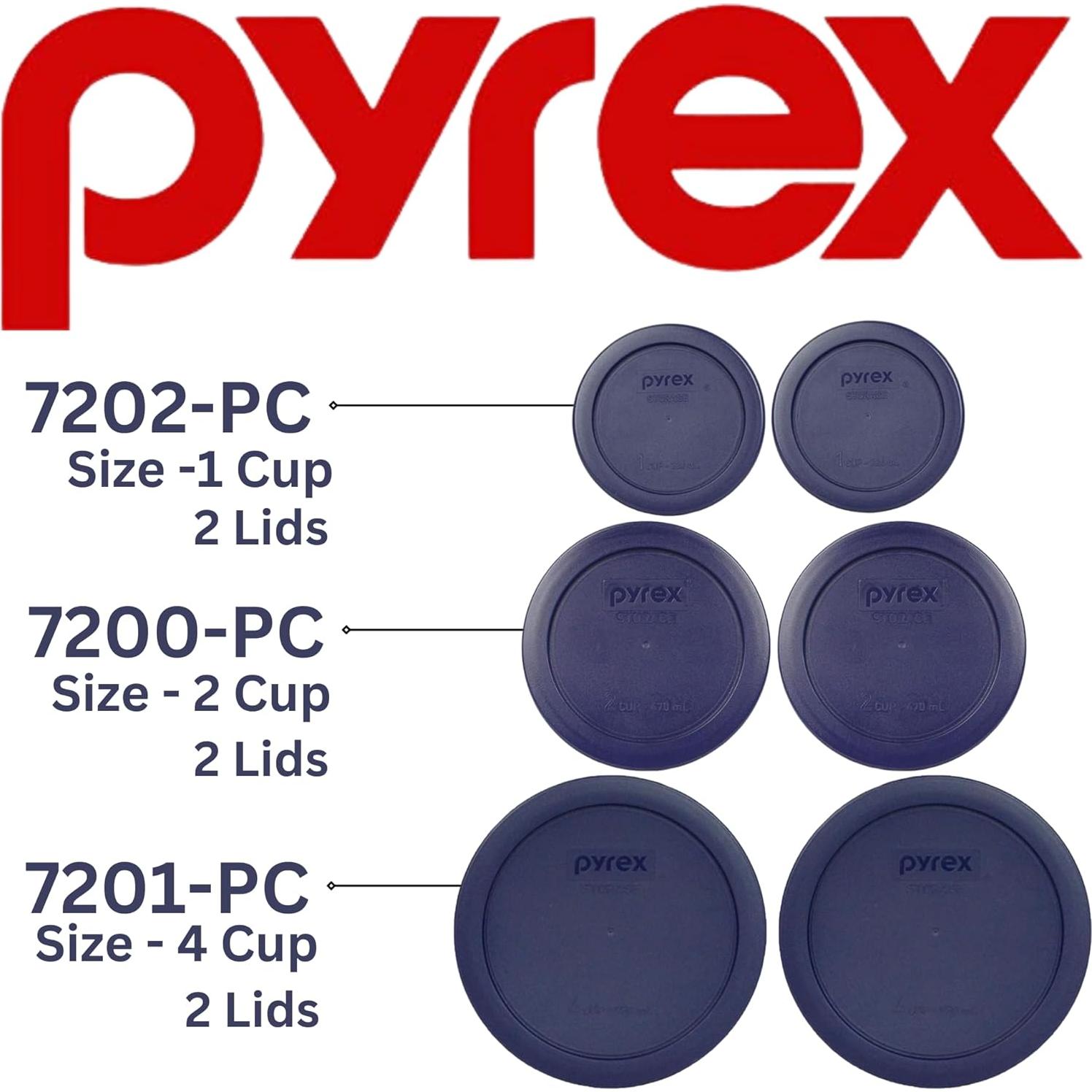 Juego de Tapas de Repuesto Pyrex 6 Piezas Azul BPA Free