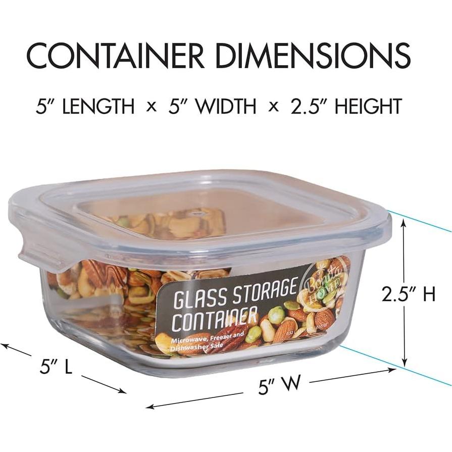 Contenedores de Almacenamiento de Vidrio Bonita Home 0.52L