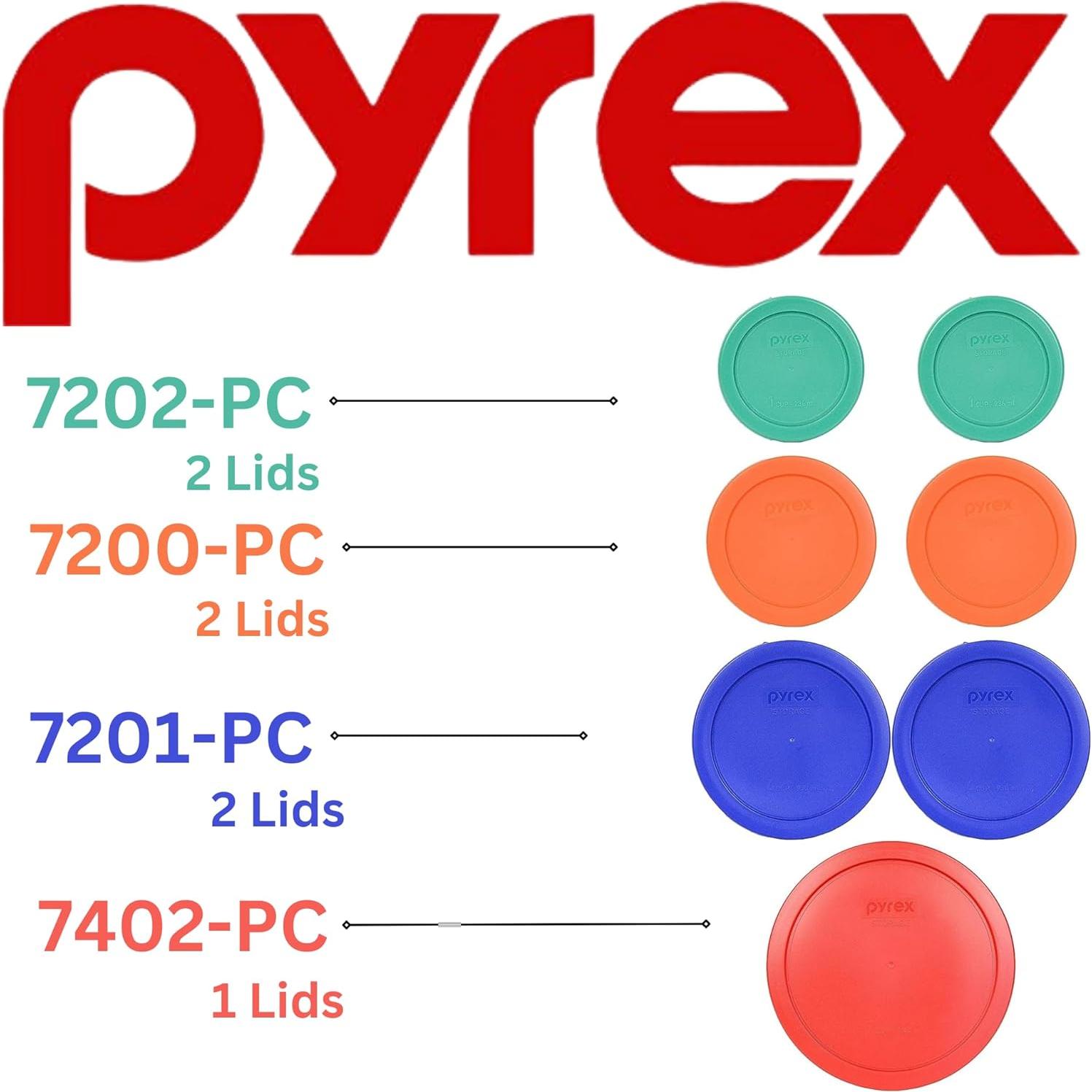 Juego de Tapas de Repuesto Pyrex 6/7, 4, 2 y 1 T - Colores