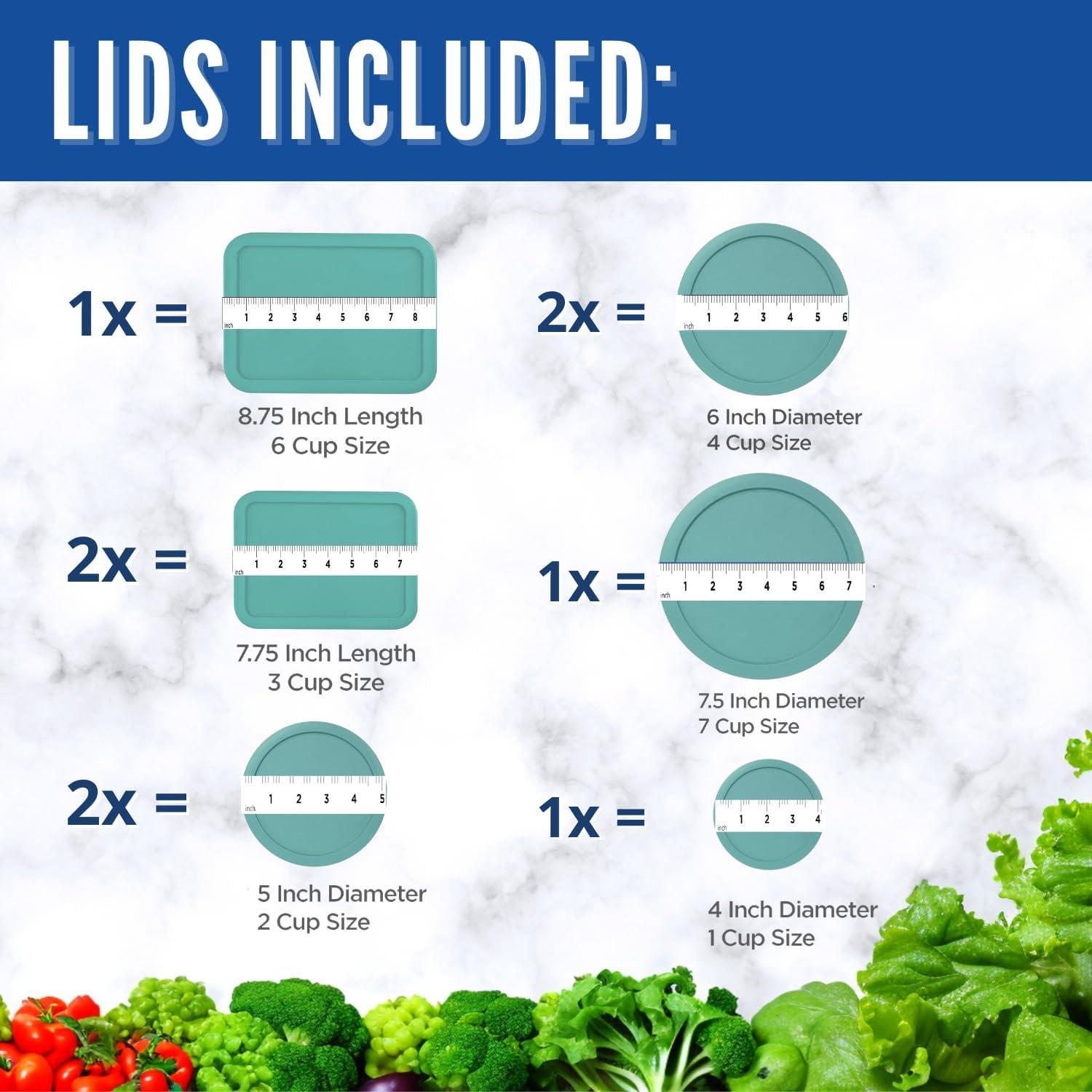Tapa de Reemplazo Pyrex 9 Piezas Turquesa - A prueba de Fugas