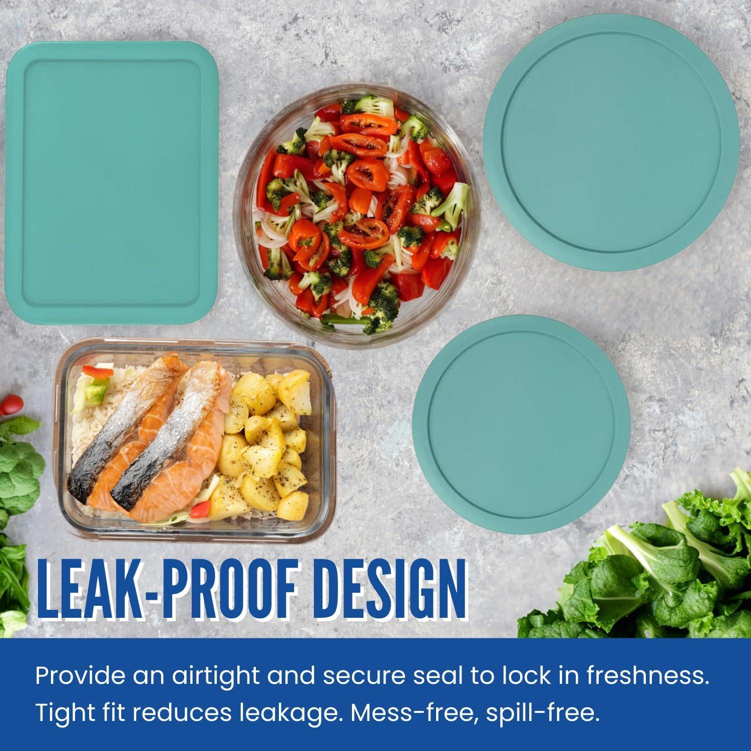 Tapa de Reemplazo Pyrex 9 Piezas Turquesa - A prueba de Fugas