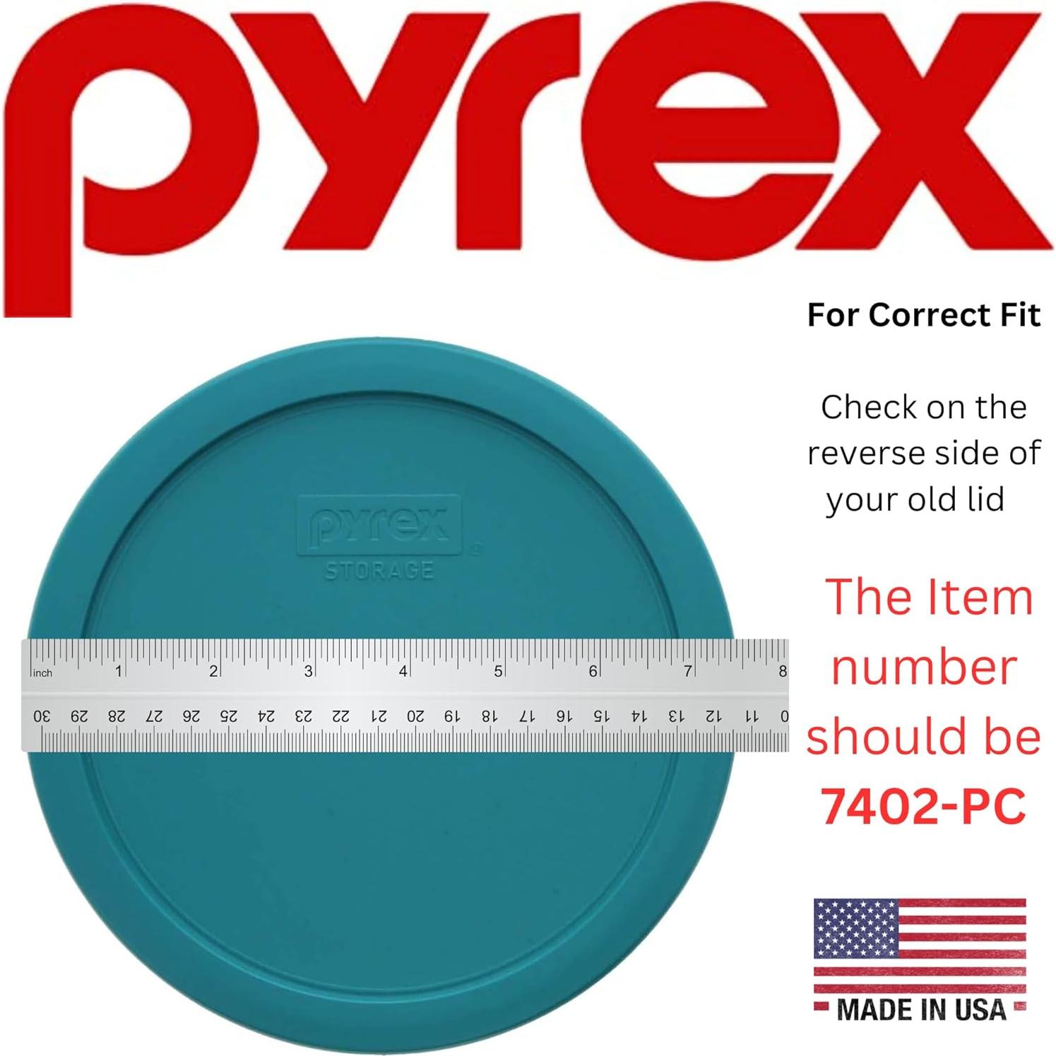Tapa de Almacenamiento Pyrex 7402-PC Turquesa 6/7 Tazas (2-Pack)