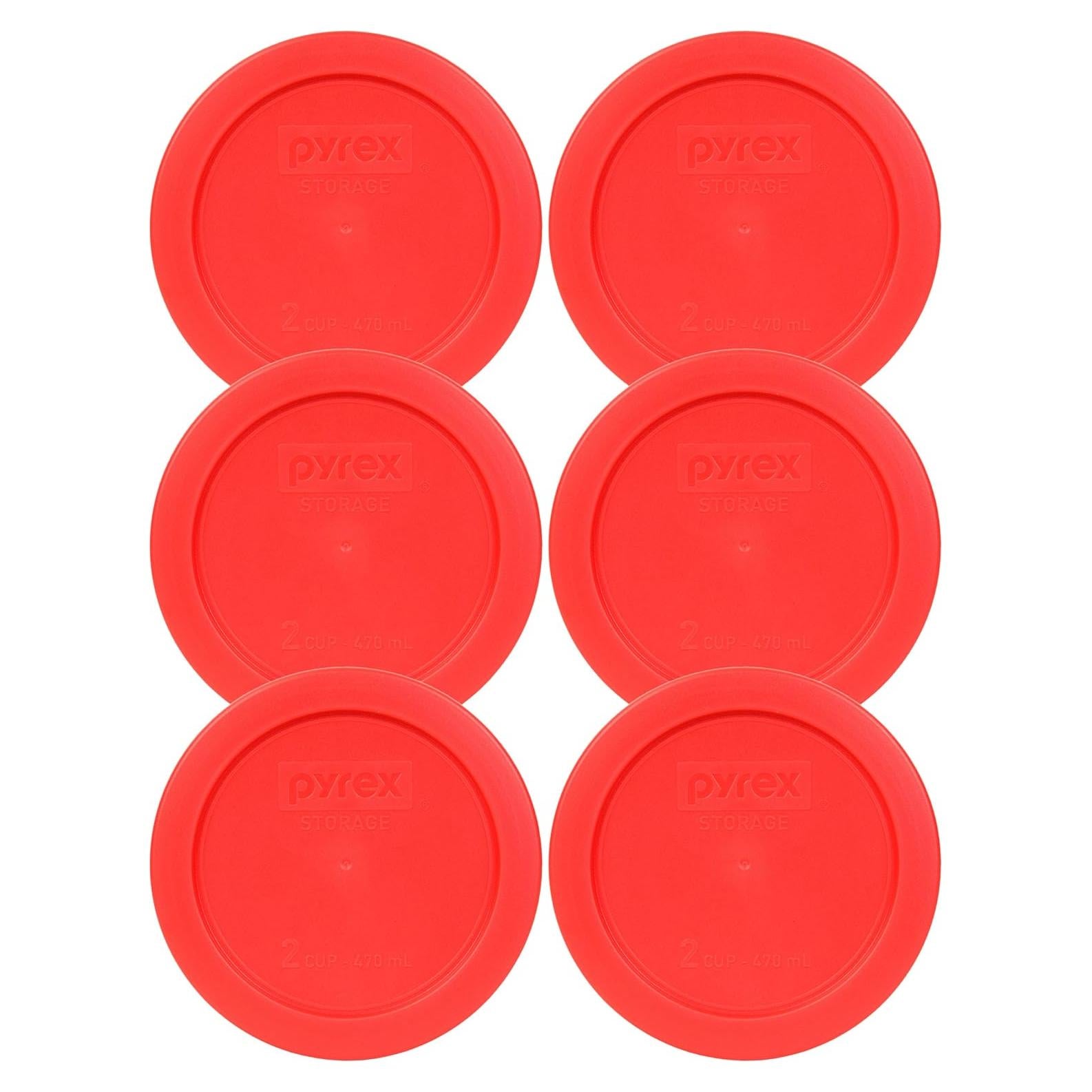 Tapas de Almacenamiento Pyrex 7200-PC Rojas 2 Tazas - Paquete de 6