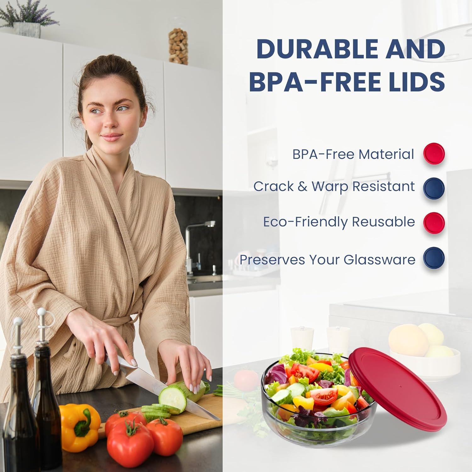 Tapa de Reemplazo Pyrex 9 Piezas Rojo Azul para Alimentos