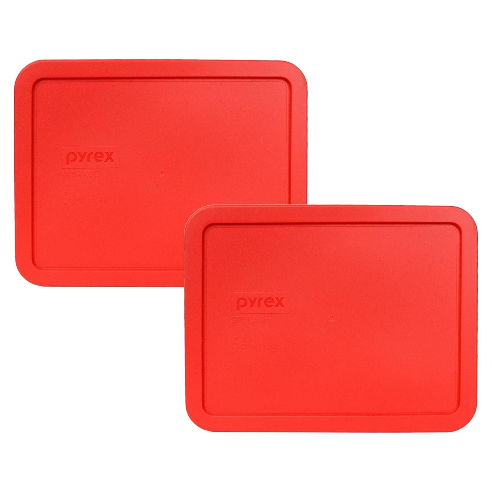 Tapas de Almacenamiento Pyrex 7211-PC Rojas 6 Tazas - Paquete de 2