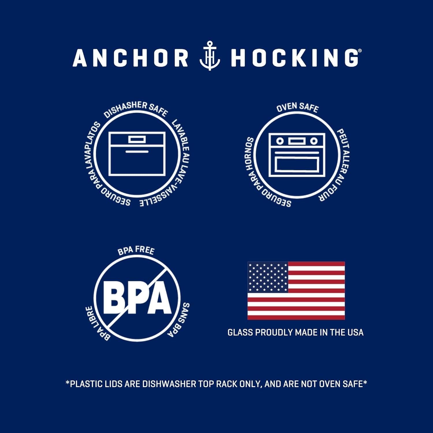 Juego de Platos de Hornear de Vidrio Anchor Hocking 4 Piezas