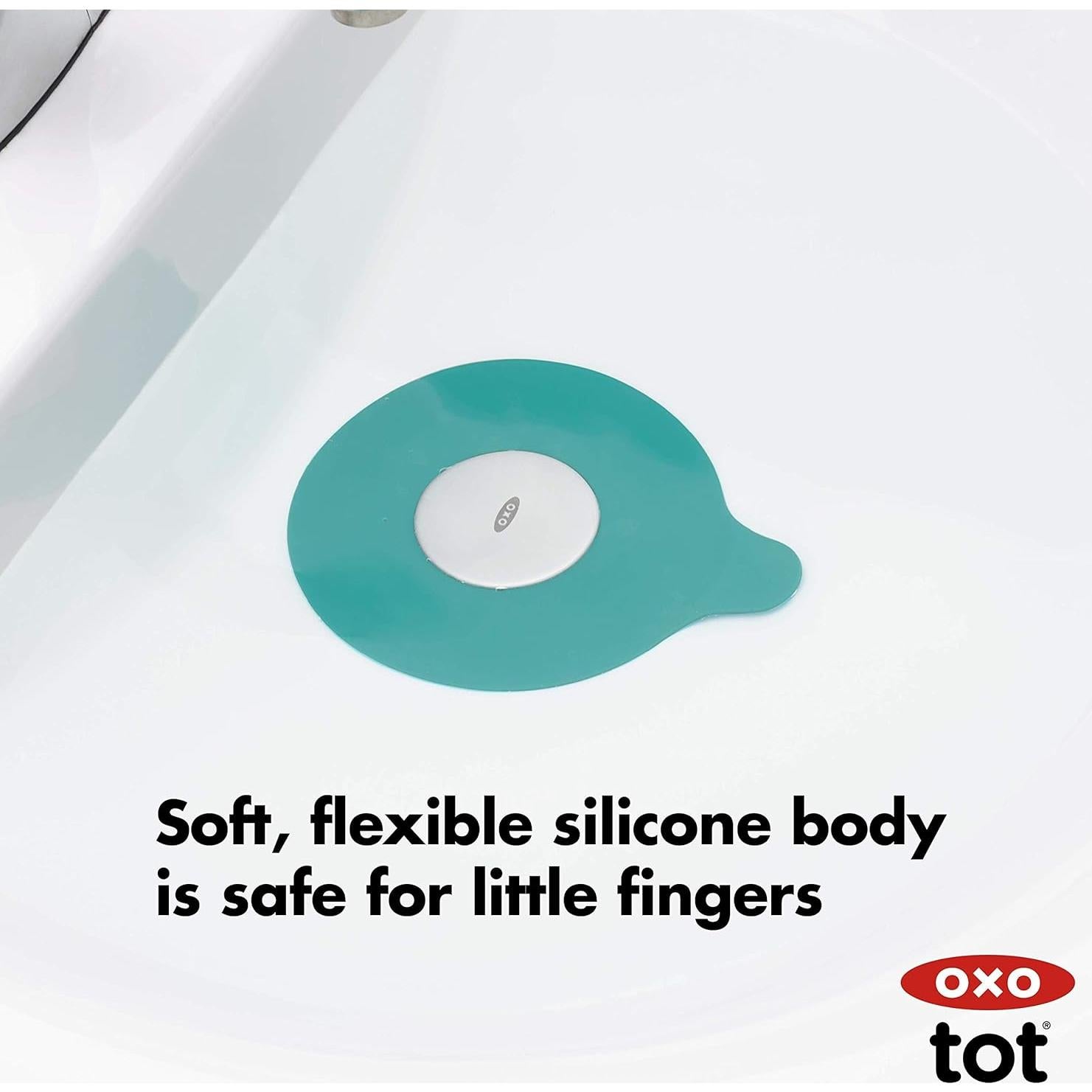 Tapón de Baño OXO Tot Verde Azulado Silicona 1 Unidad