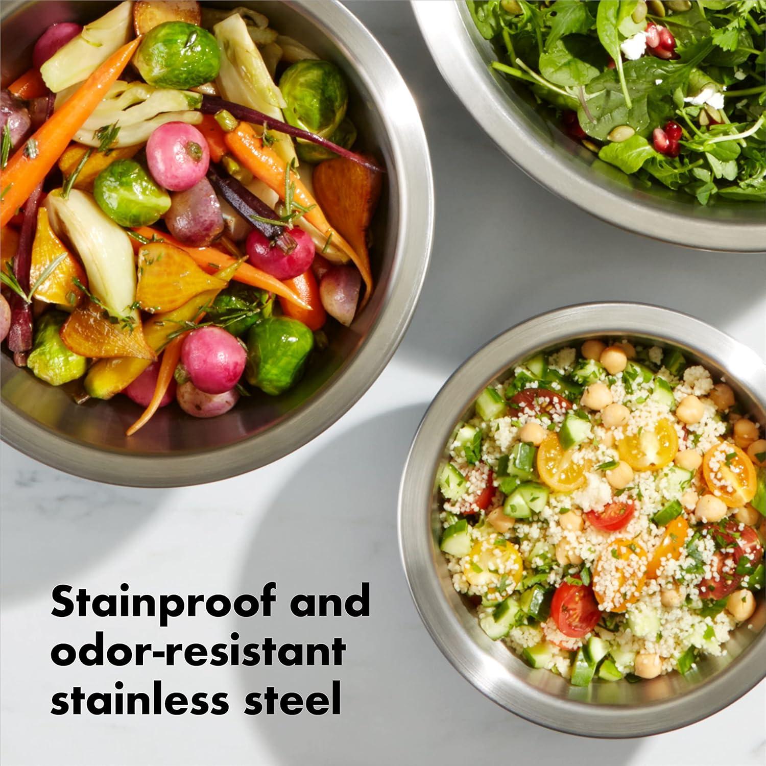 Set de 3 Tazones Mezcladores OXO Acero Inoxidable 1.5-5L