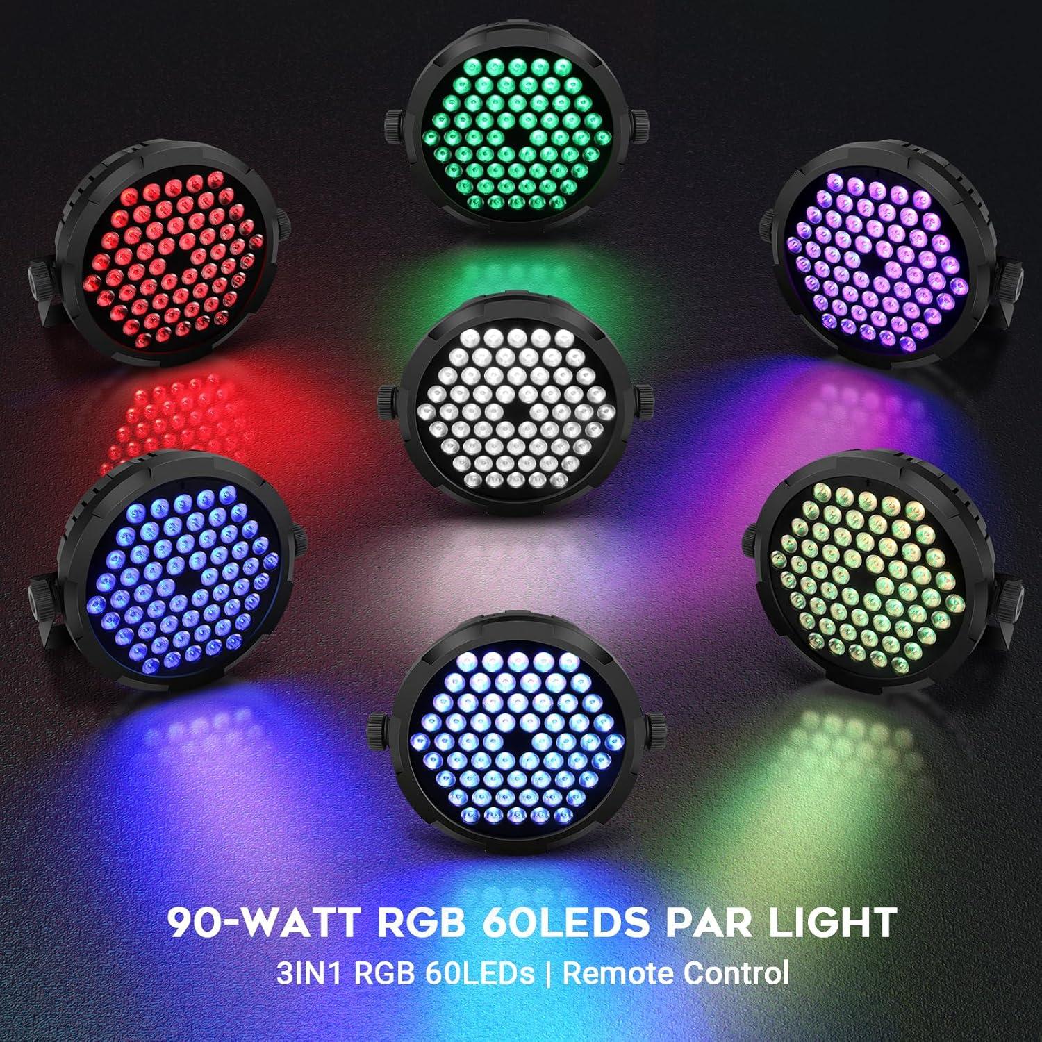 Luces Par RGB 90W 60LEDs OPPSK con Control Remoto y DMX