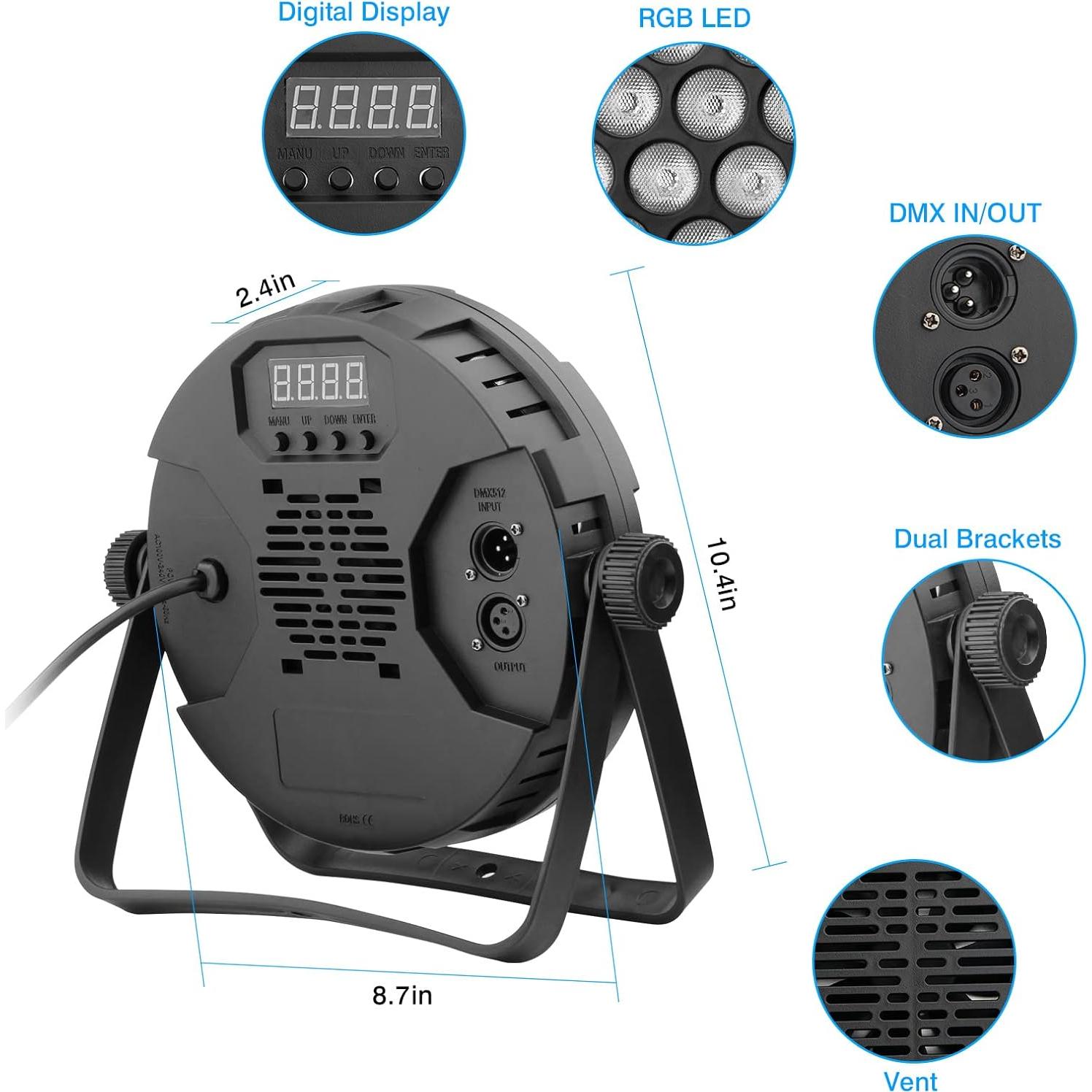 Luces Par RGB 90W 60LEDs OPPSK con Control Remoto y DMX