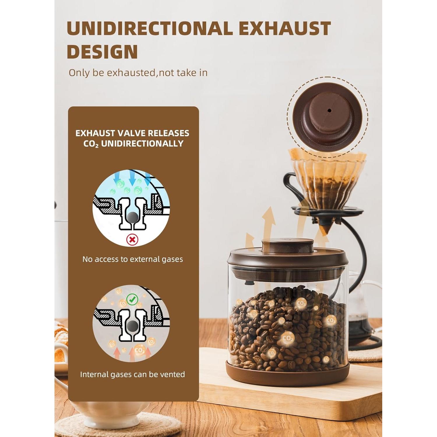 Contenedor de Café Hermético Tourdeus 1200ml Vidrio Borosilicato