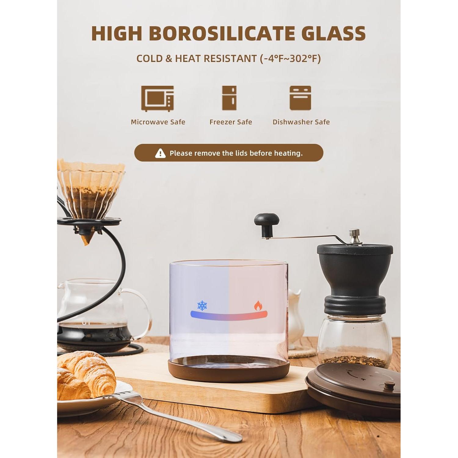 Contenedor de Café Hermético Tourdeus 1200ml Vidrio Borosilicato