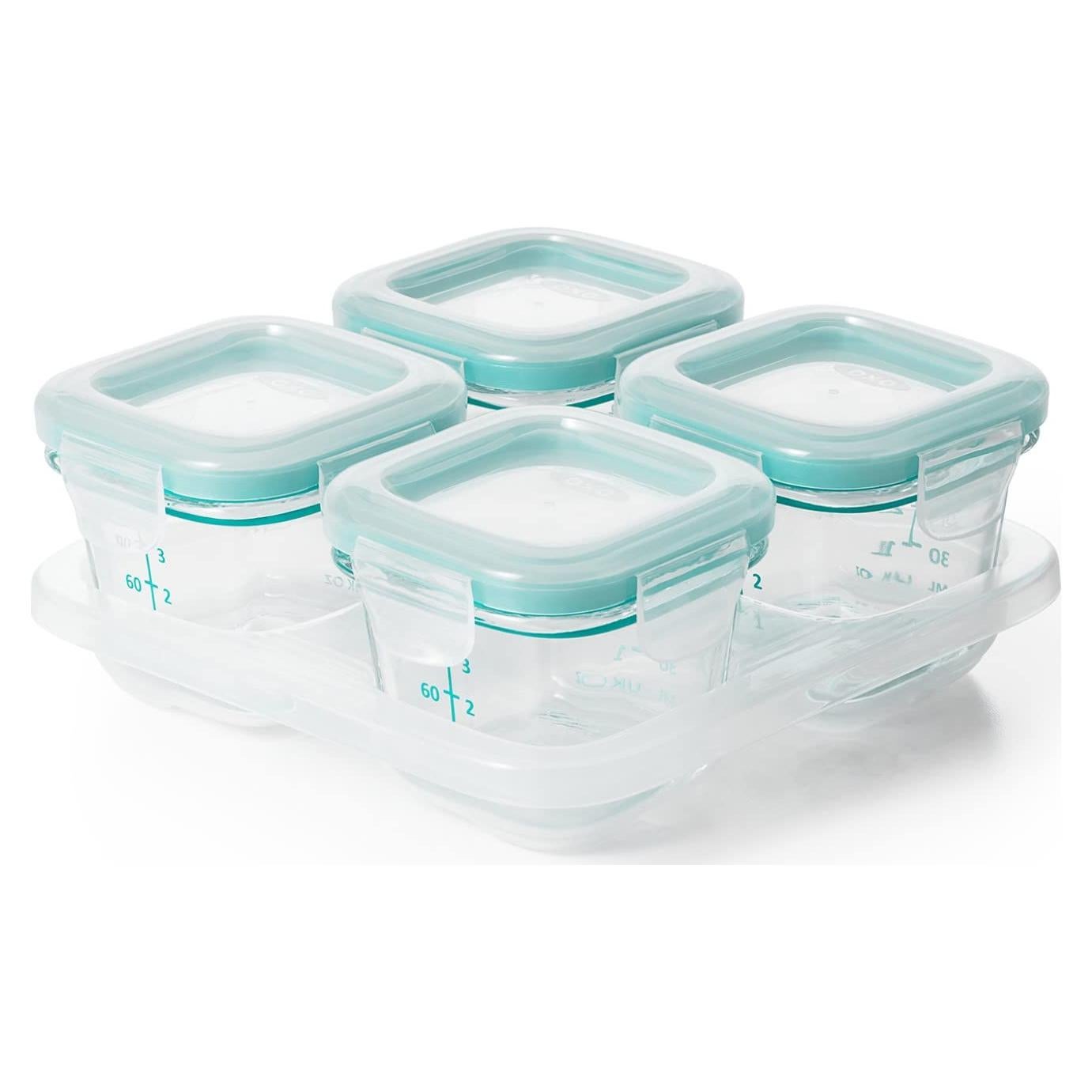 Contenedores de Almacenamiento OXO Tot Vidrio 4 oz Verde Azulado