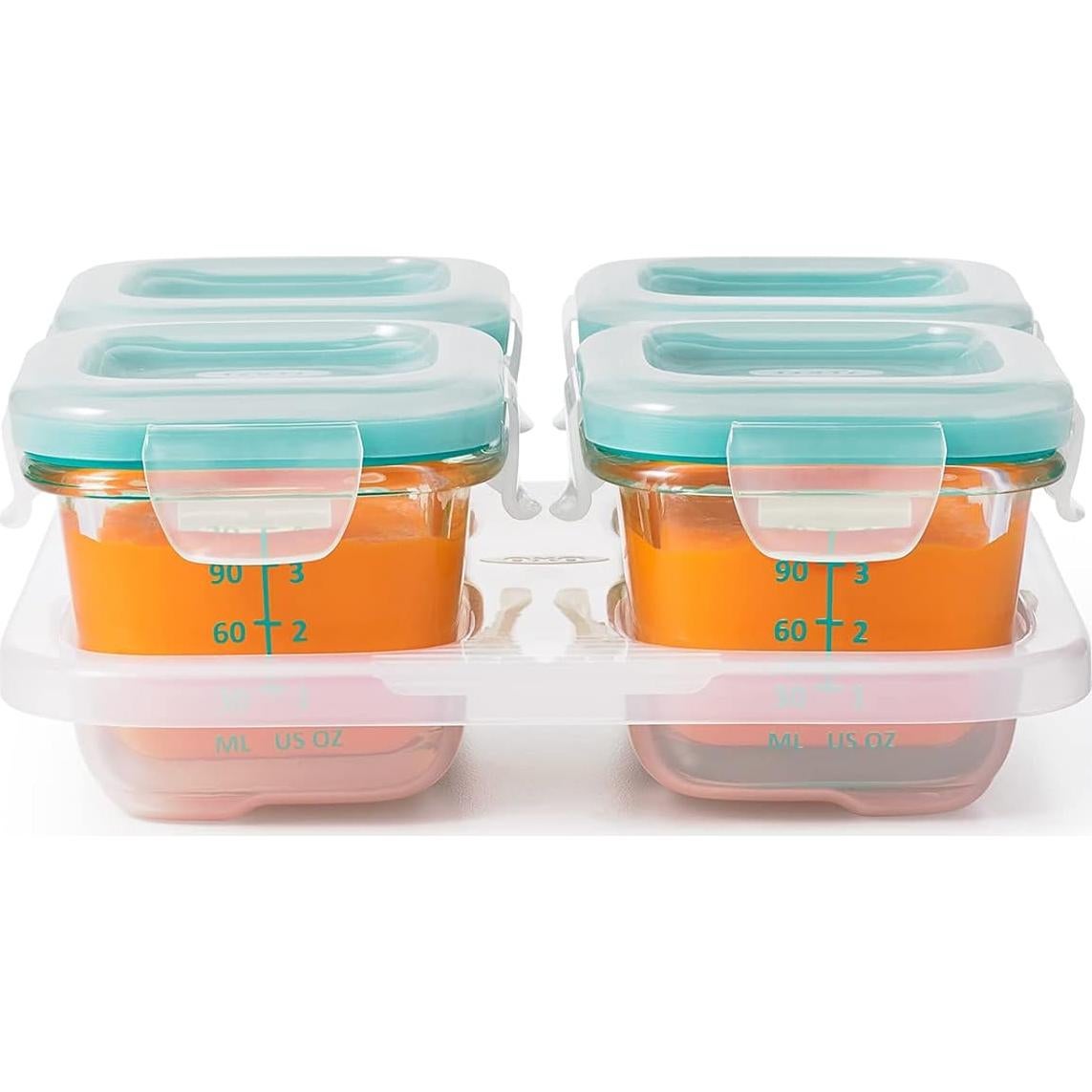 Contenedores de Almacenamiento OXO Tot Vidrio 4 oz Verde Azulado