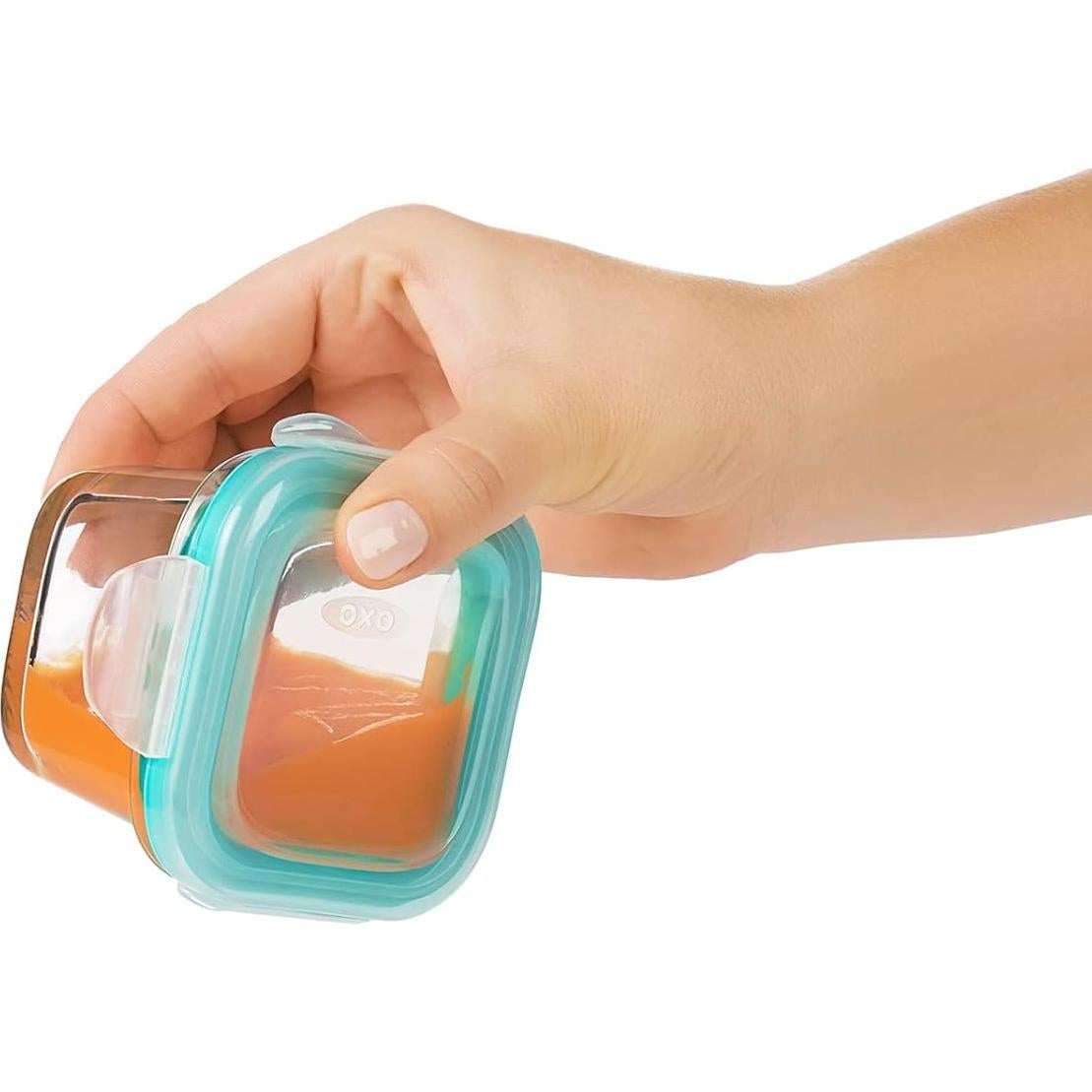 Contenedores de Almacenamiento OXO Tot Vidrio 4 oz Verde Azulado