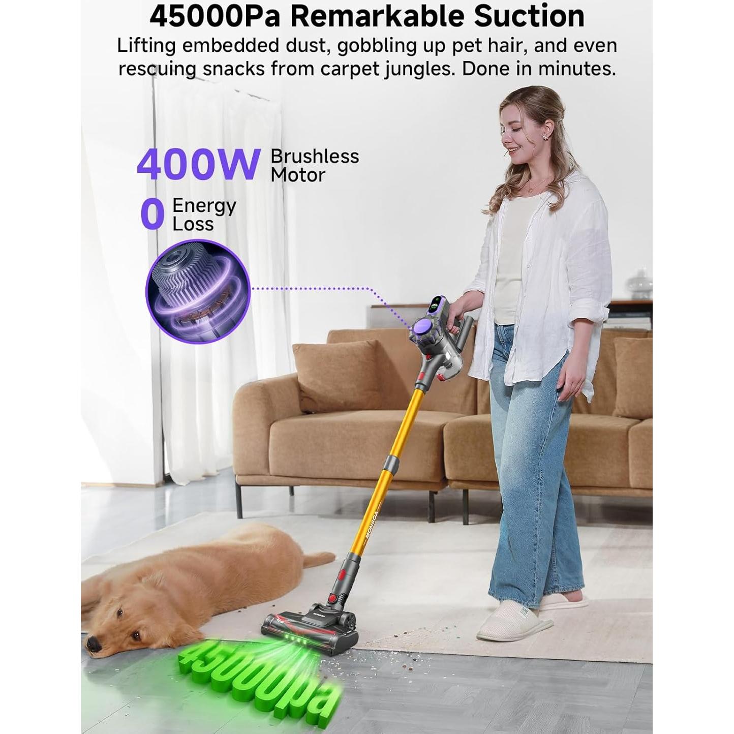 Aspiradora Inalámbrica MONSGA MV3 400W 50min Antienredos