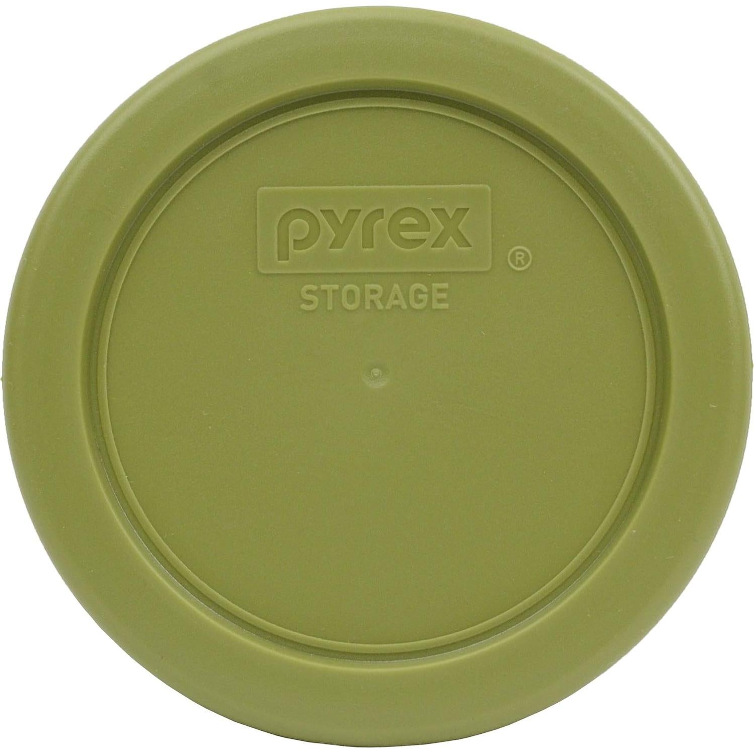 Juego de 2 Tazones de Vidrio Pyrex 1 Taza con Tapas Verde Oliva