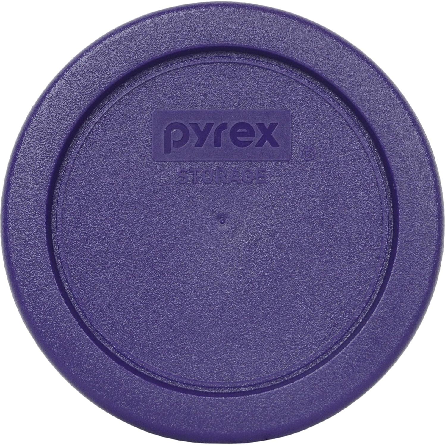 Juego de 6 Tazones de Vidrio Pyrex 1 Taza con Tapas Moradas