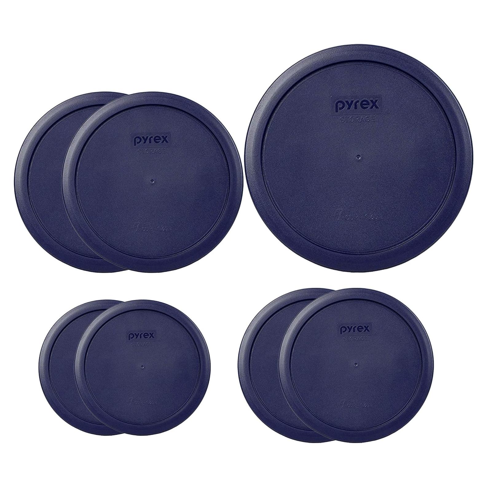 Conjunto de Tapas de Plástico Pyrex Azul 7202-PC, 7200-PC, 7201-PC, 7402-PC