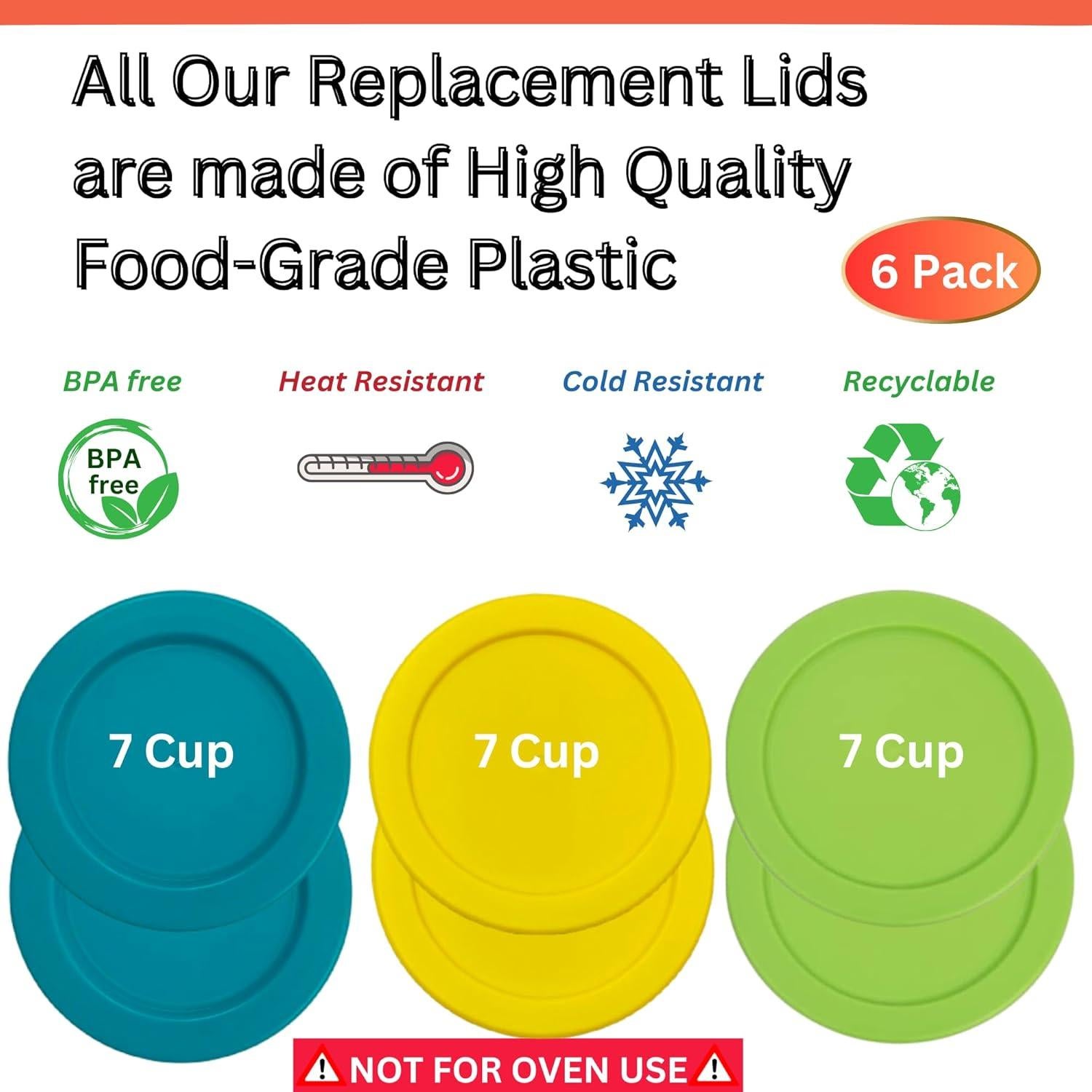 Tapas de Reemplazo Klare Ware 7 Tazas 1.65 L Paquete de 6