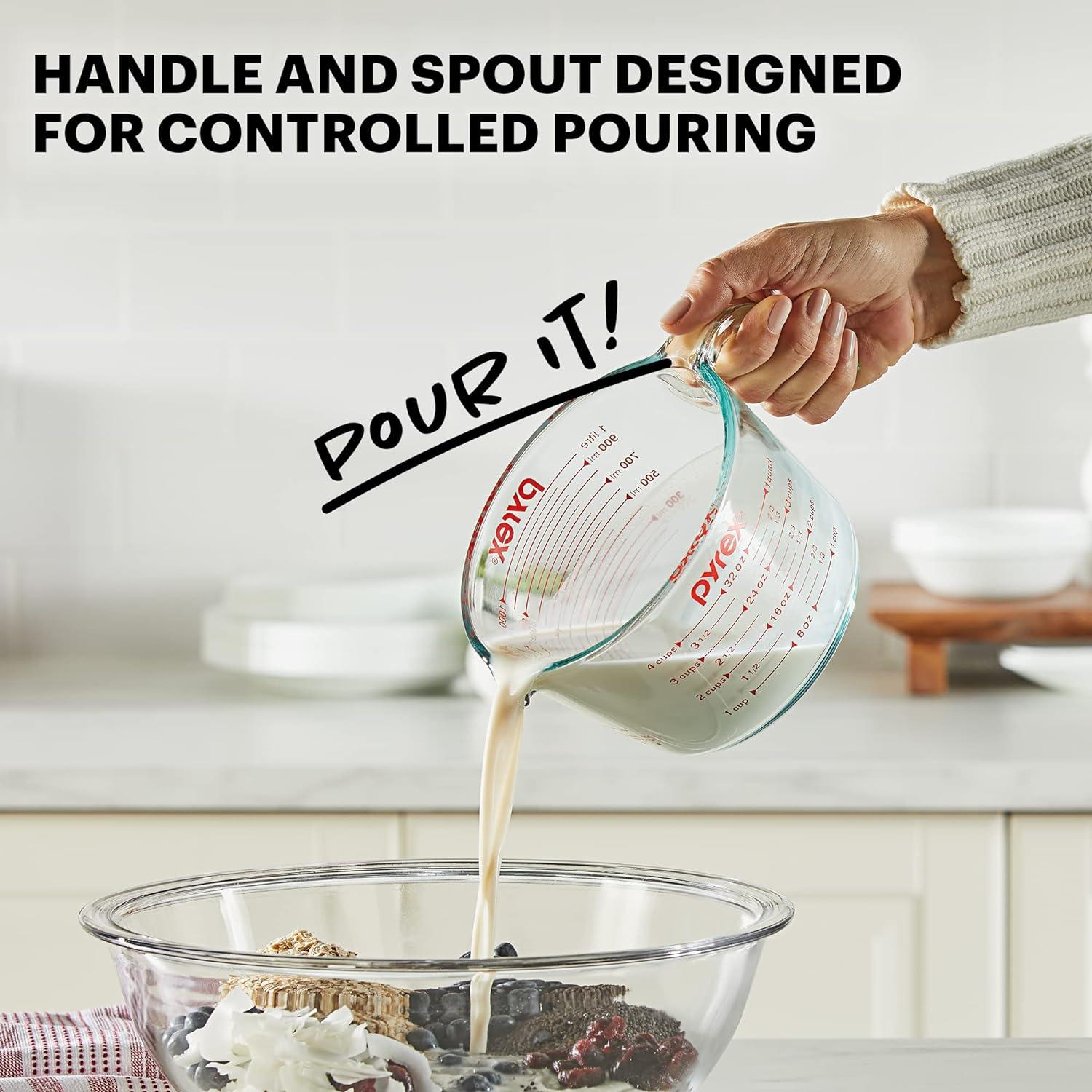 Taza Medidora de Vidrio Pyrex 4 Tazas 946ml Apta para Microondas